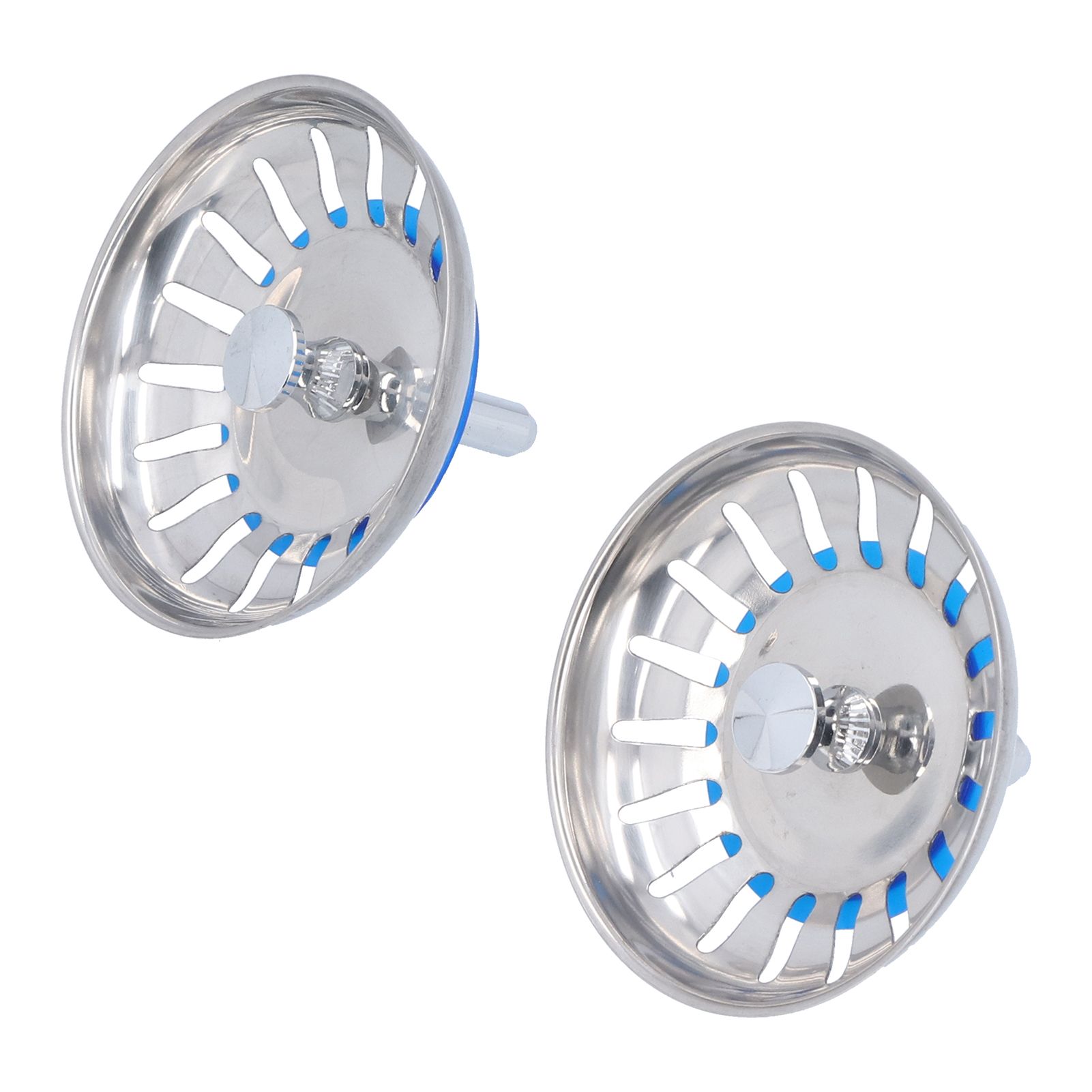 2Pcs Home Kitchen Sink Strainer Plug Stopper 304 Stainless Steel AntiClogging