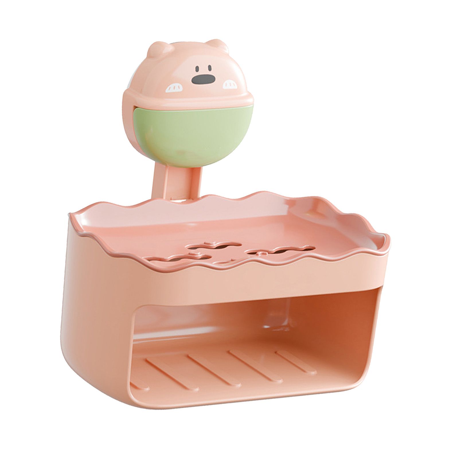Soap Box Space Saving Cute Wall Mounted Double Layer Suction Cup Soap Draining