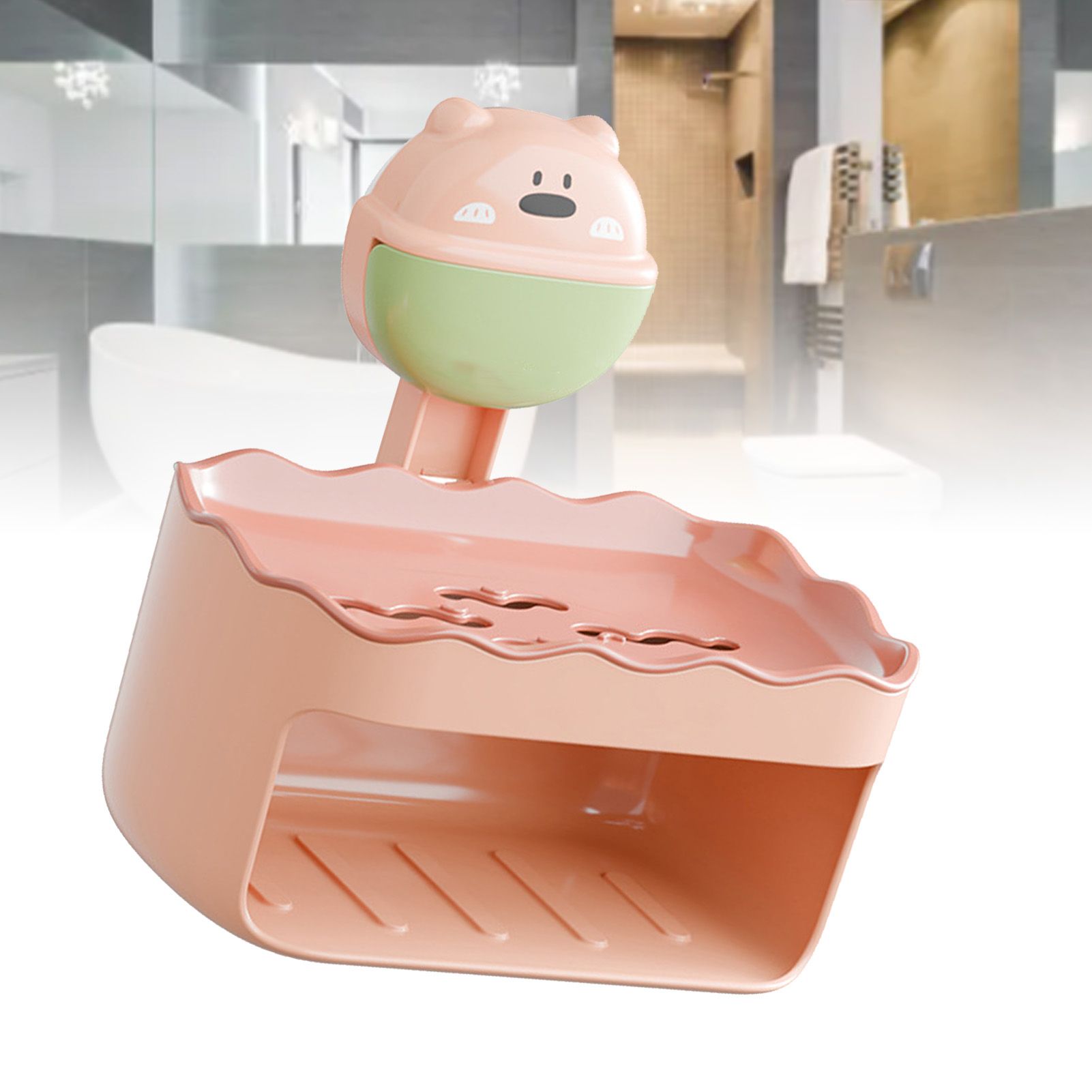 Soap Box Space Saving Cute Wall Mounted Double Layer Suction Cup Soap Draining view 8