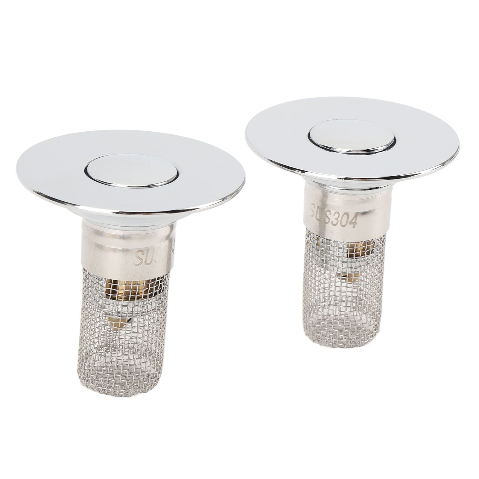 Bathroom Sink Drain Strainer with Detachable Mesh Basket Brass Core Sink Drain