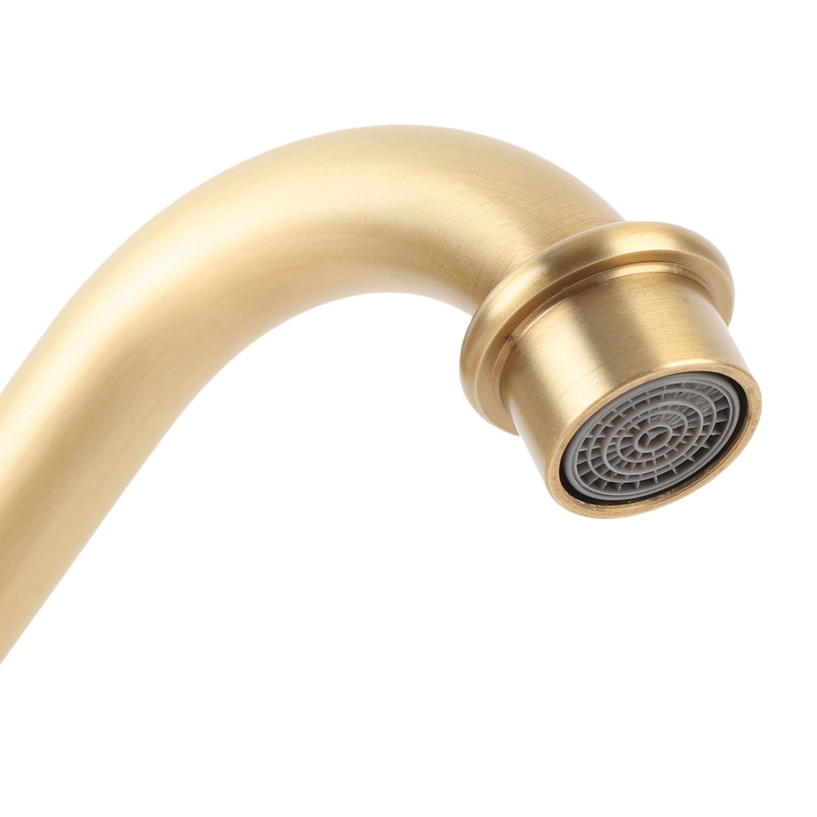 Basin Faucet Short Brass Double Handle Cold Hot Water Swivel Sink Faucet for view 5