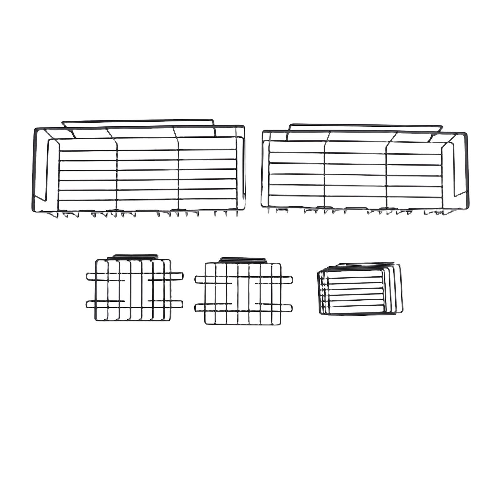 Wall Shower Shelf Carbon Steel Floating Mount Adjustable Height for Bathroom