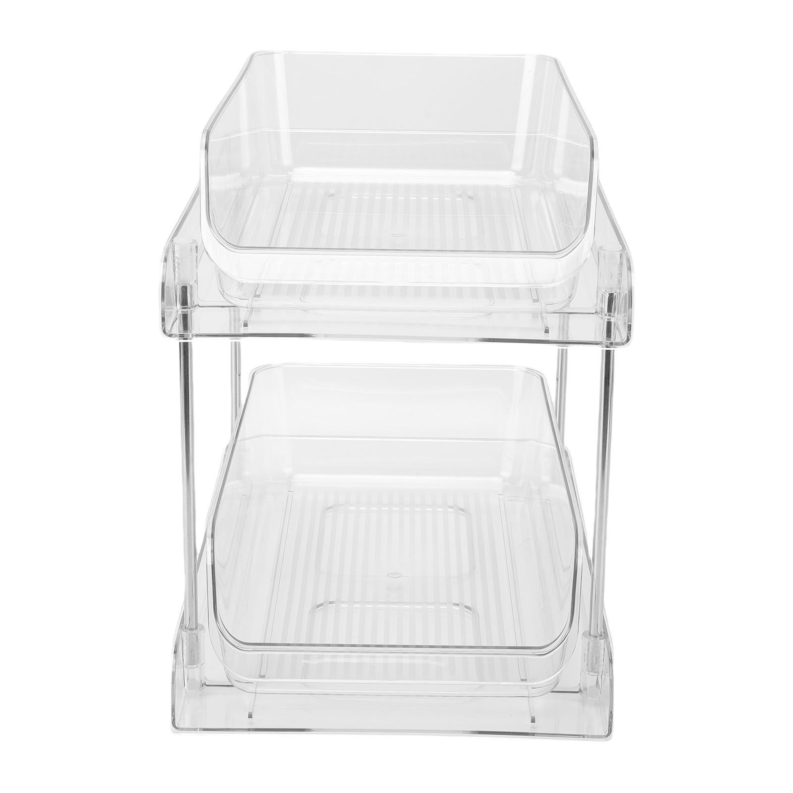 Under Sink Pull Out Organizer Multipurpose Stackable Transparent Space Saving