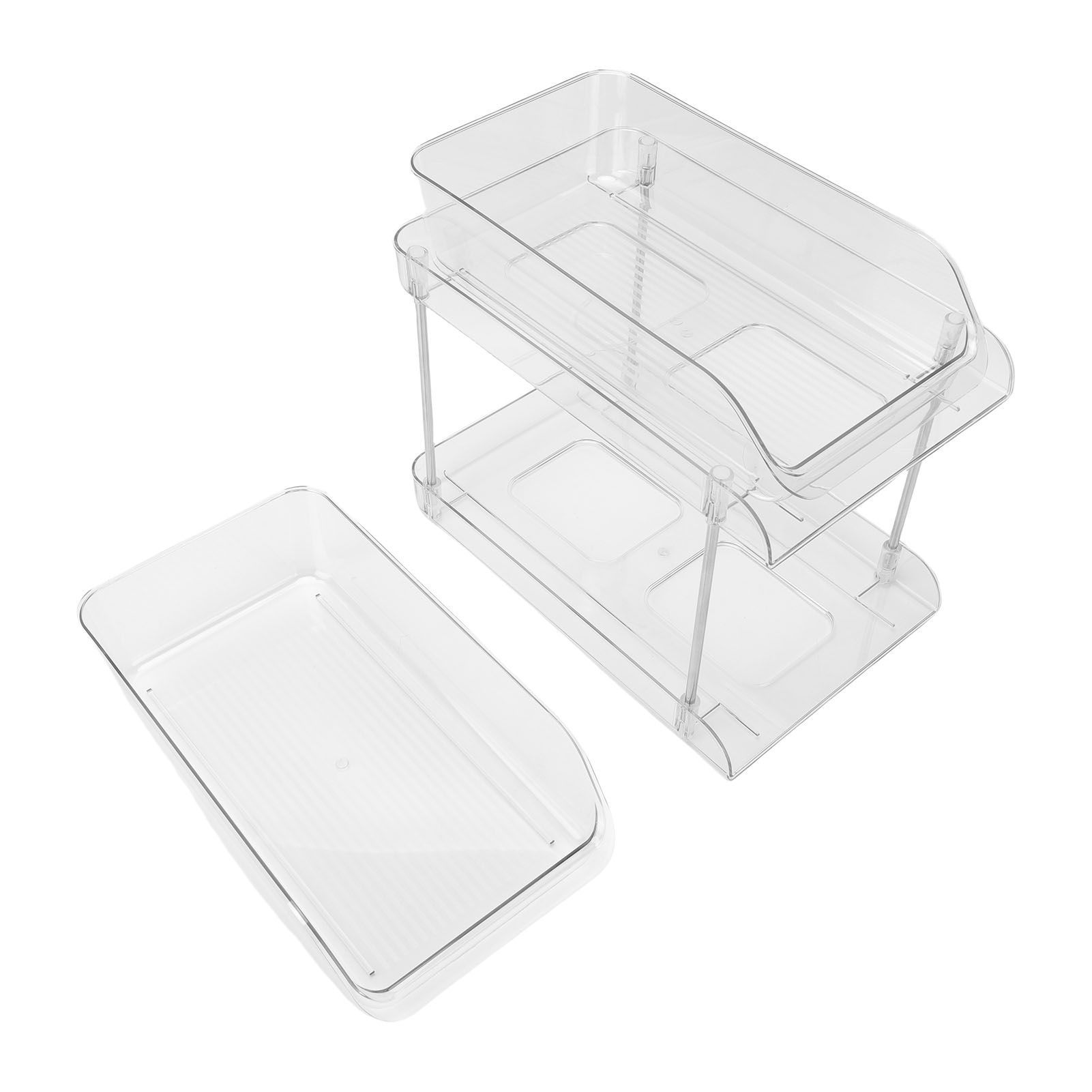 Under Sink Pull Out Organizer Multipurpose Stackable Transparent Space Saving view 9