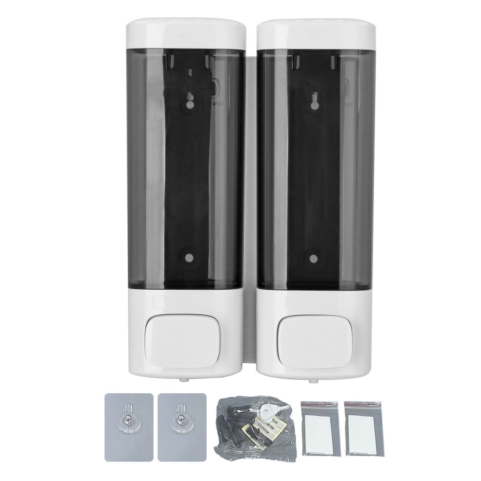Double Soap Dispenser Drip Proof Wall Mounted Gel Hand Soap Dispenser for view 2