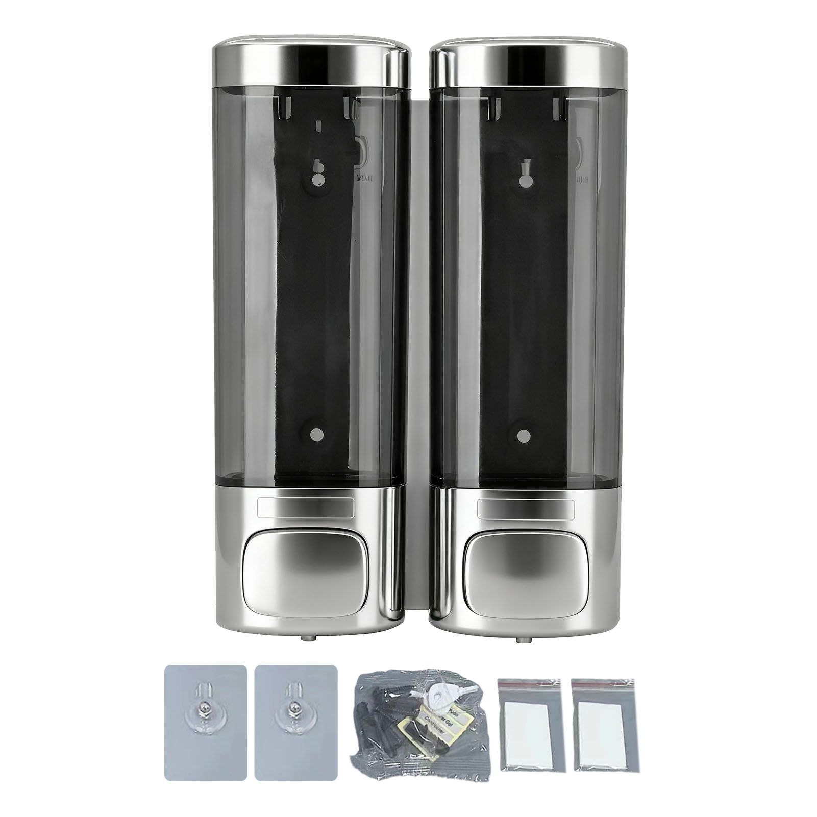 Double Soap Dispenser Drip Proof Wall Mounted Gel Hand Soap Dispenser for view 3