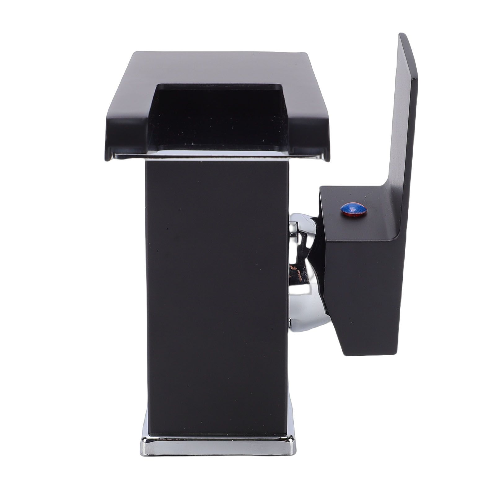 LED Bathroom Sink Faucet Black Waterfall Single Hole Handle Vanity Faucet with view 4