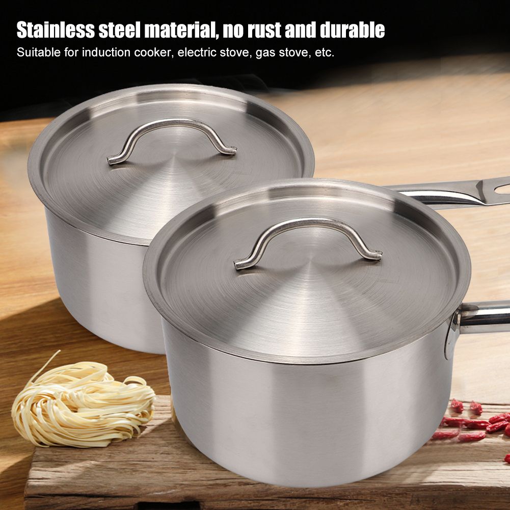 Stainless Steel Composite Bottom Cooking Pot Single Handle Saucepan with Lid view 8