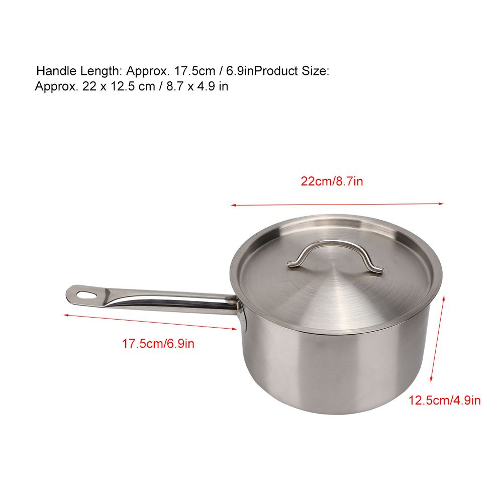 Stainless Steel Composite Bottom Cooking Pot Single Handle Saucepan with Lid view 9