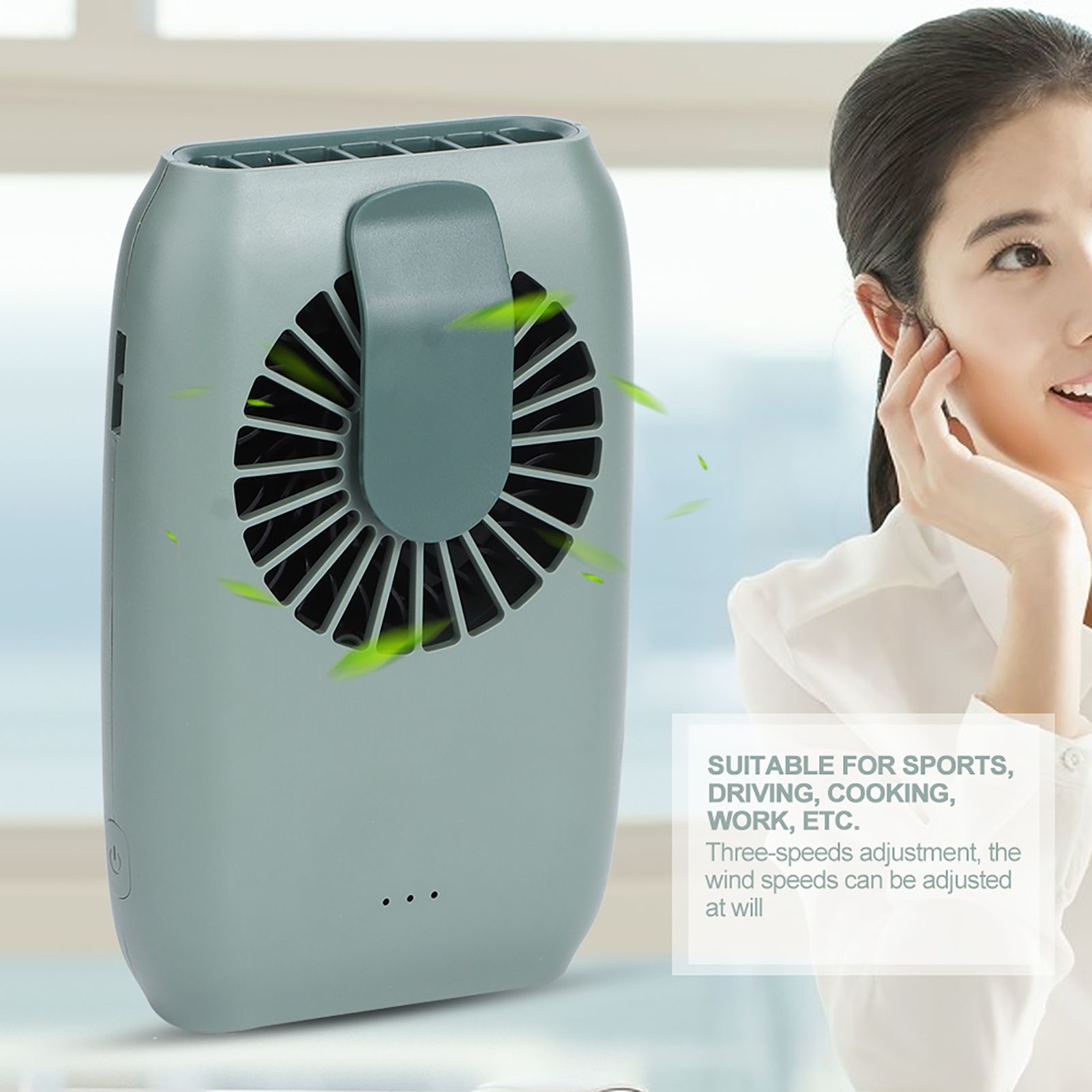 5V USB Powered Portable Mini Fan Hanging Waist Wrist Desktop Fan for Home view 7