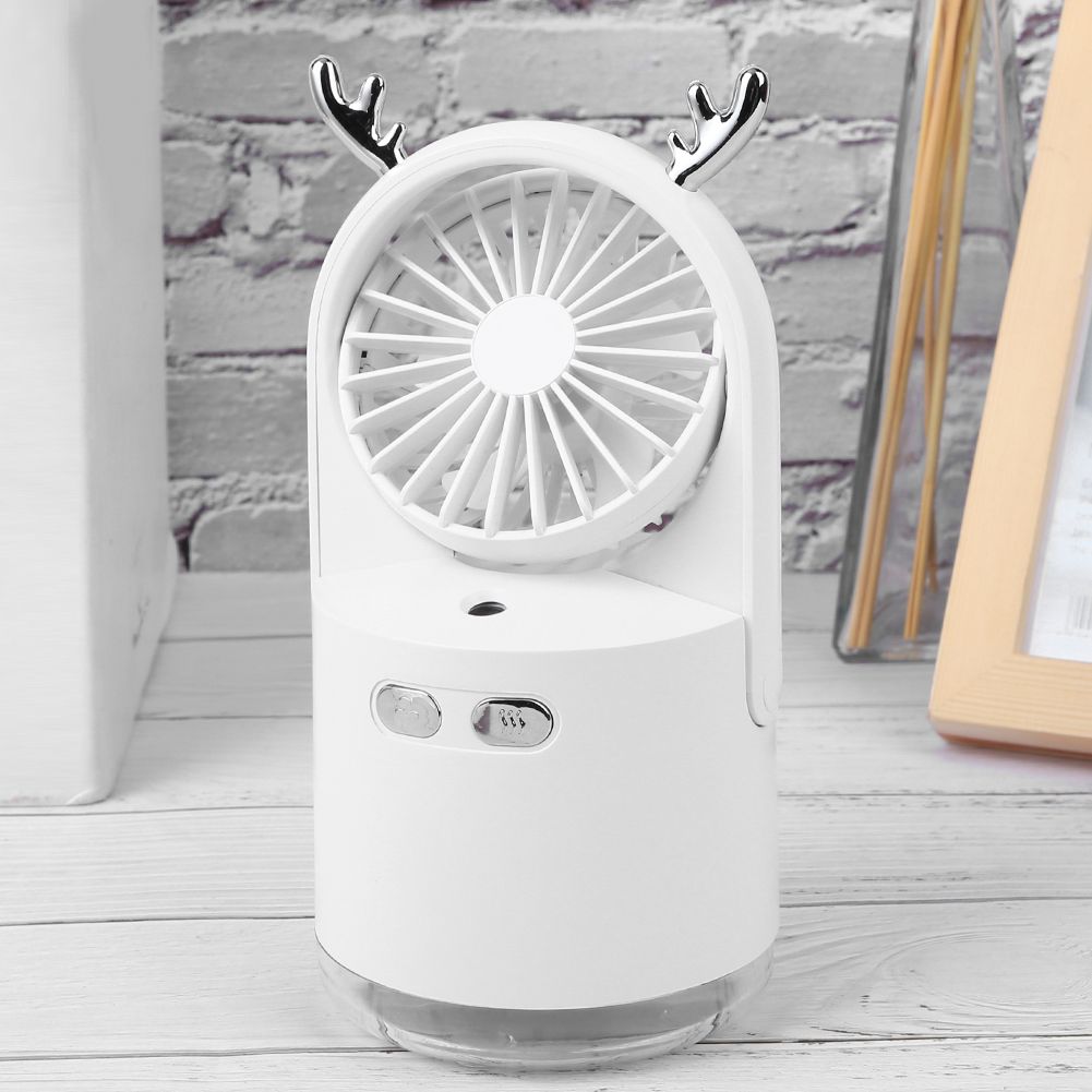 Desktop Fan Humidifier Portable USB Mist Spray Fan Cooling HumidifierWhite view 4