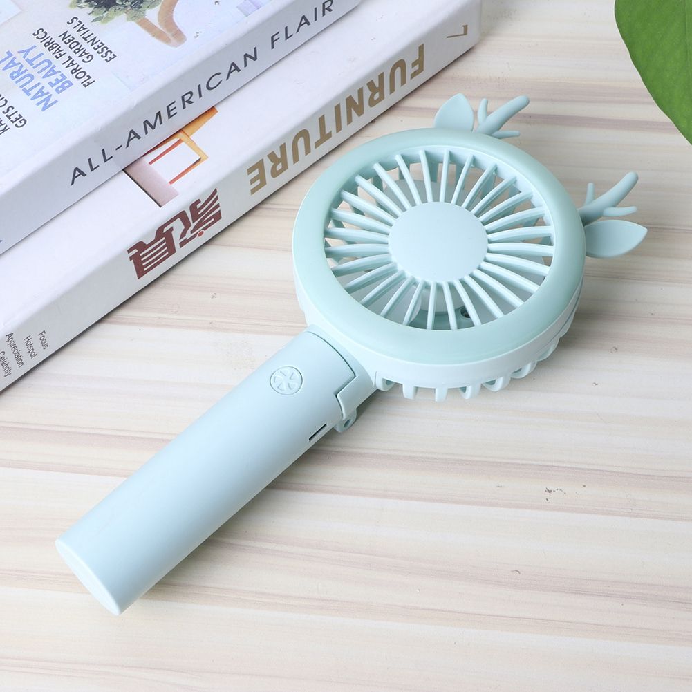 Handheld Folding Fan Mini Table Fan USB Charging for Travel Office RoomGreen view 9