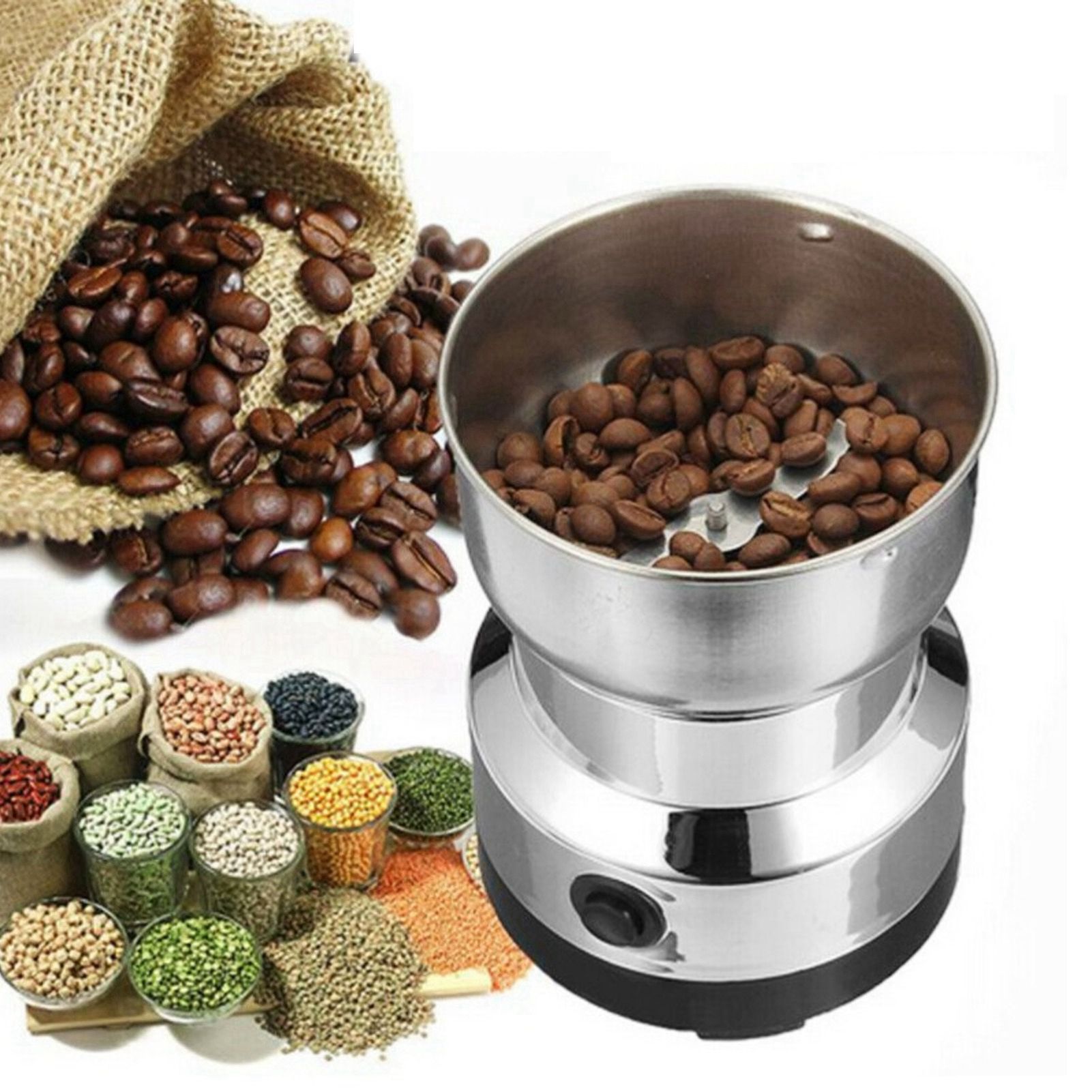 Stainless Steel Electric Spice Coffee Nut Grain Herb Grinder Crusher Mill view 9