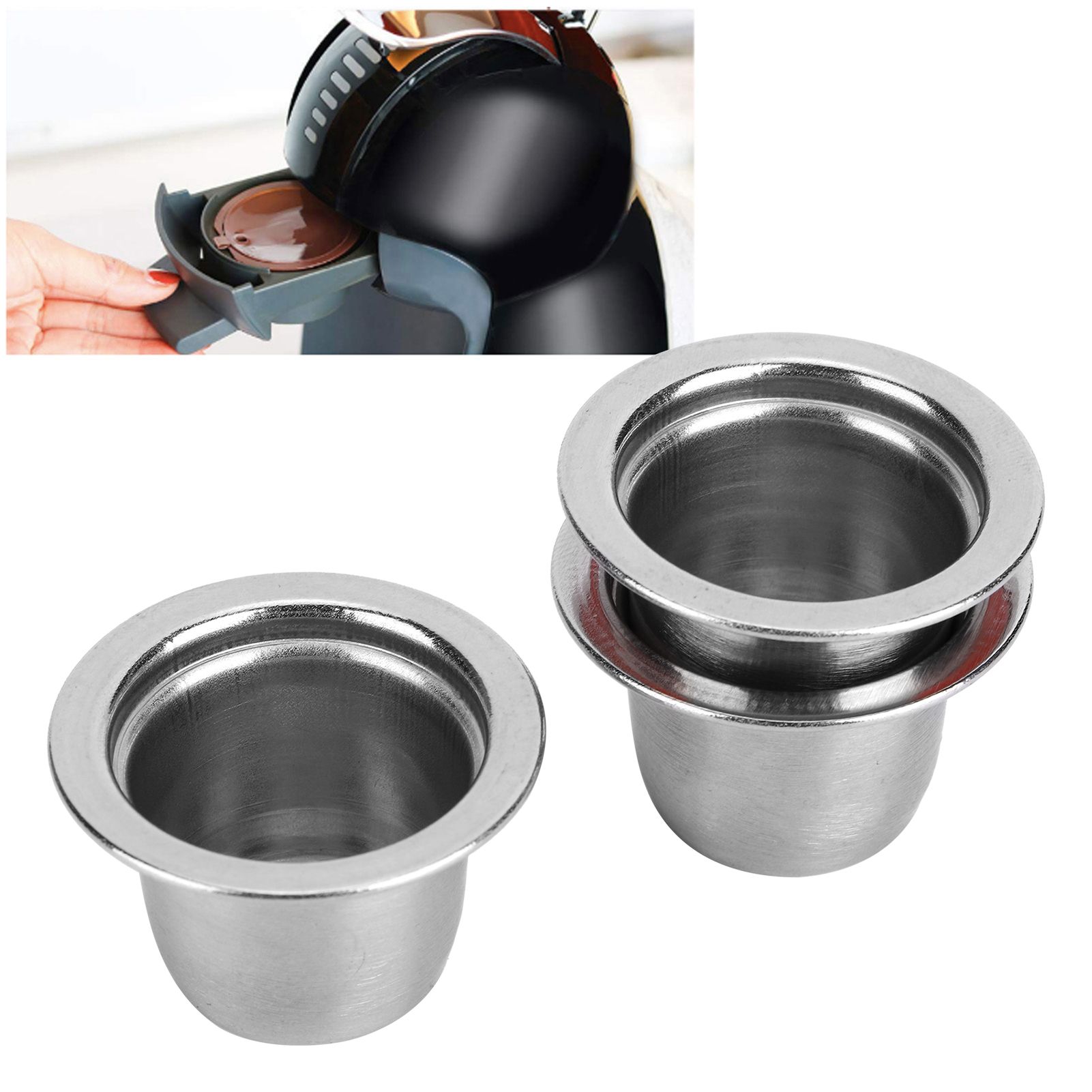 3Pcs/Set Coffee Capsule Reusable Pod Stainless Steel Refillable Filter view 10
