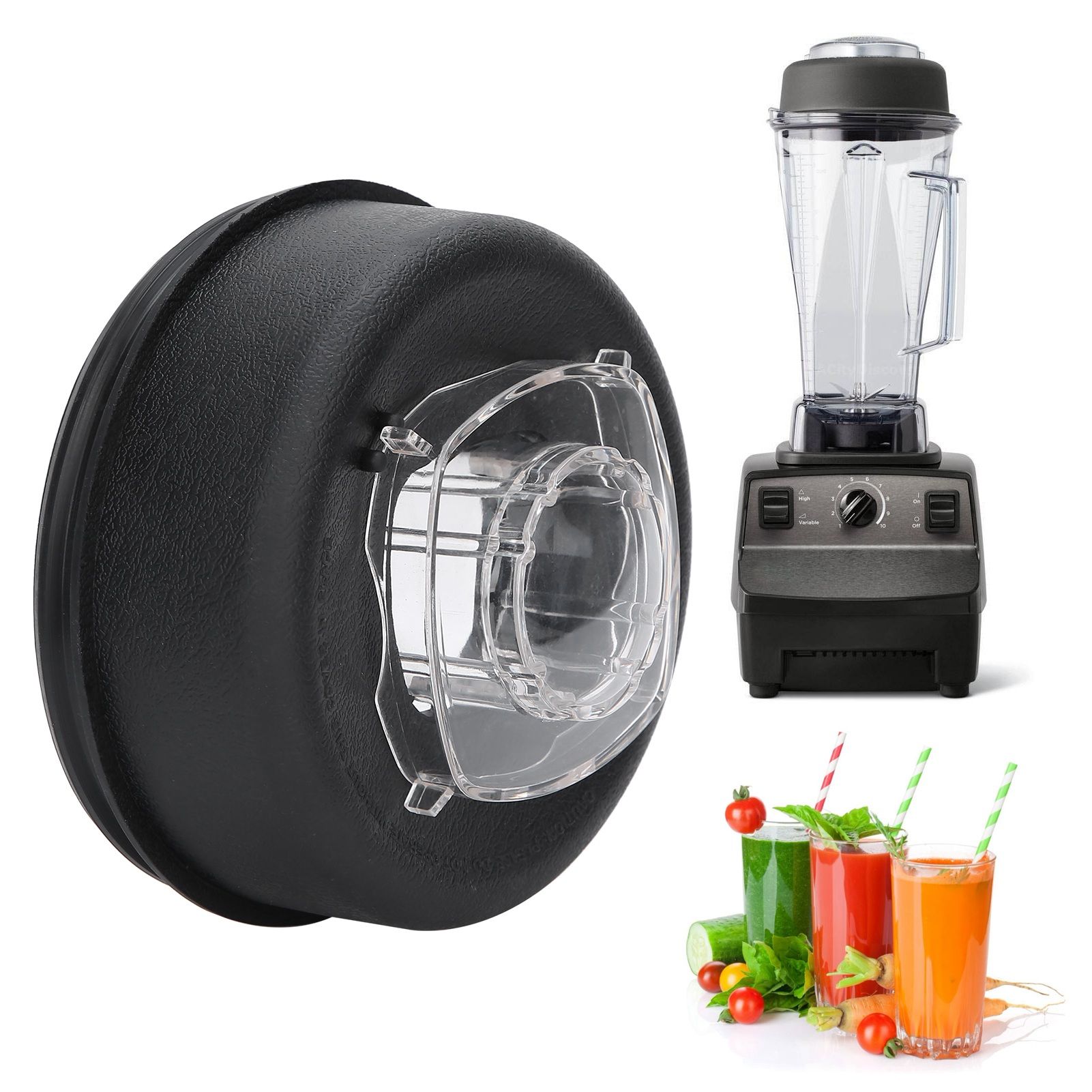 Juicer Blender Upper Lid with Plug Replacement Accessory Parts Fit for 64oz view 10