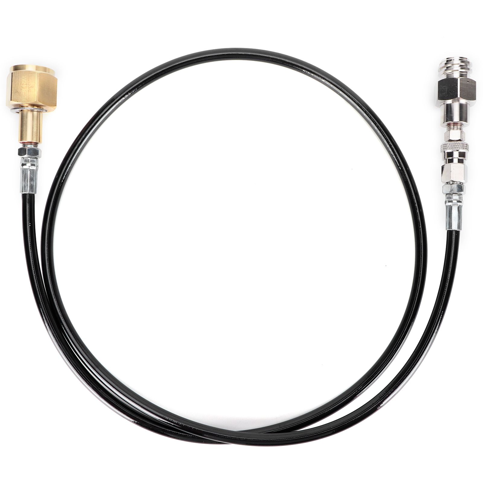 CO2 Cylinder Refill Adapter W21.8-14 with 50 inch Hose CO2 Tank Soda Maker