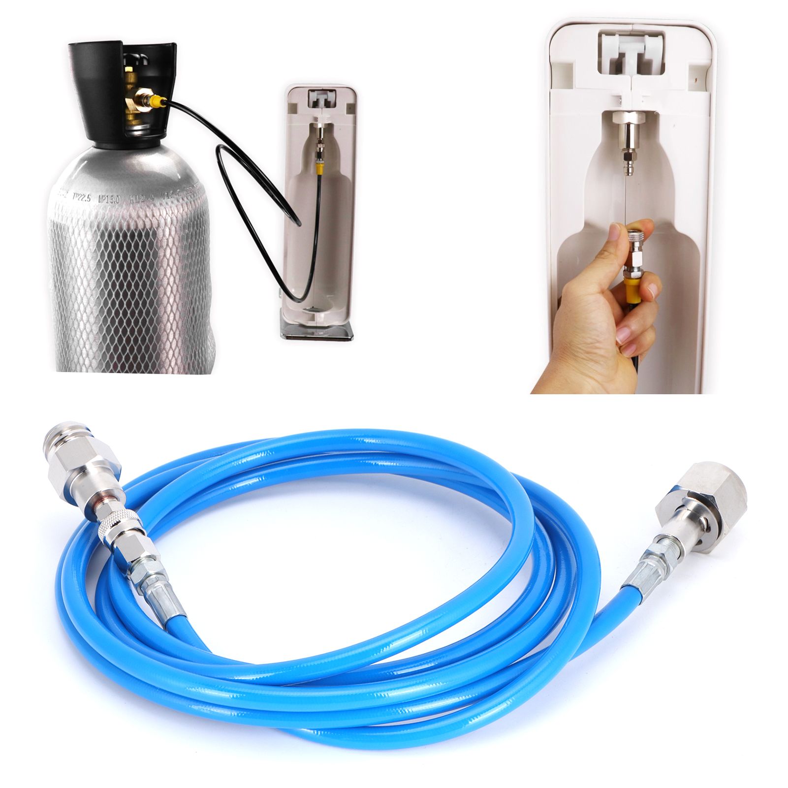 G5/8‑14 2.5m External Soda Hose Universal CO2 Gas Cylinder Refilling Adapter view 10