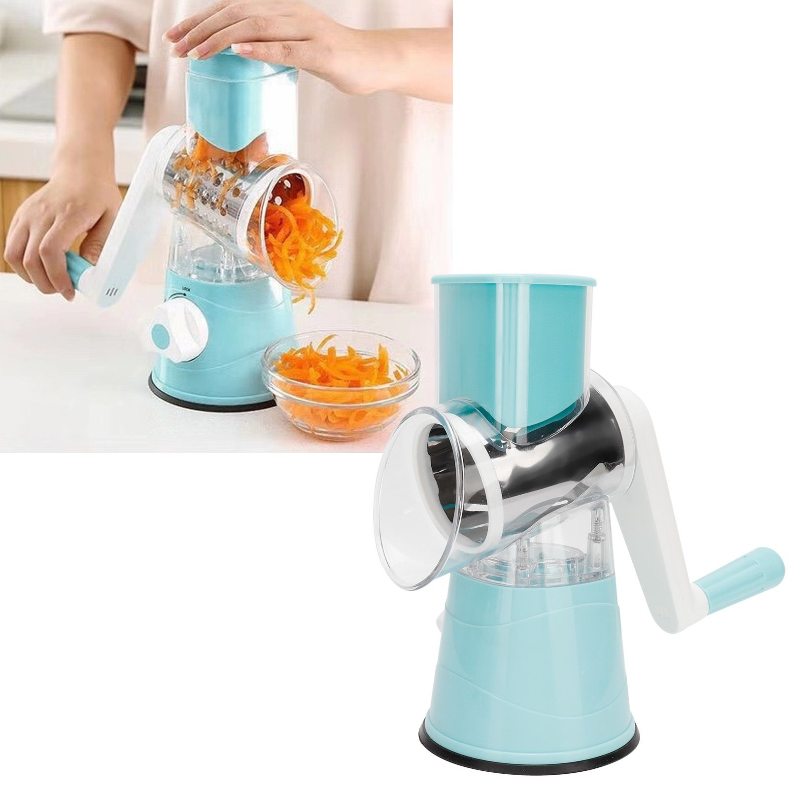 Vegetable Grater Cutter HandCranking Rotation Vegetable Cutting Tool Kitchen view 9
