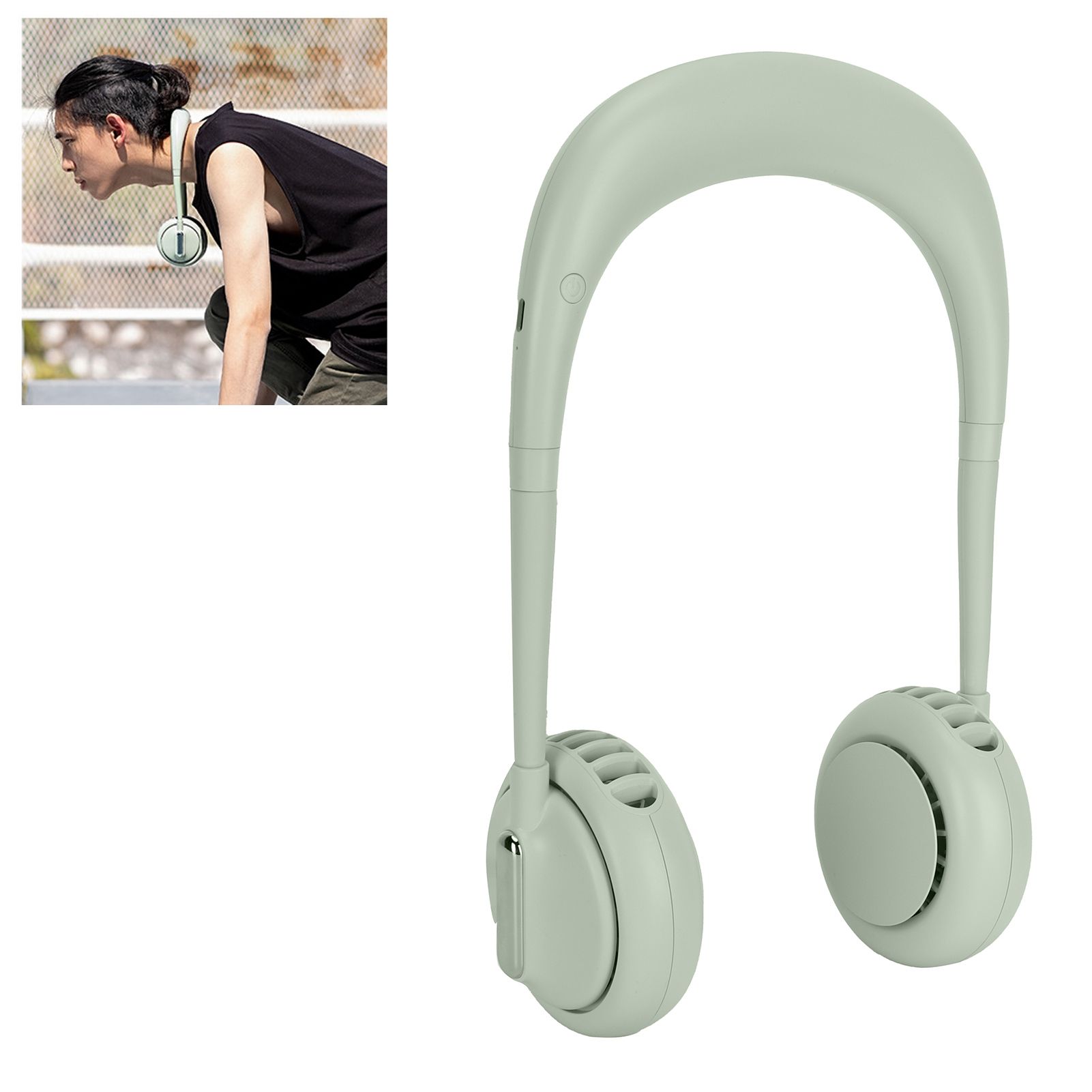 Mini Hands Free Fan USB Charging Hanging Neck Cooling Fan Adjustable 3-Speed view 9