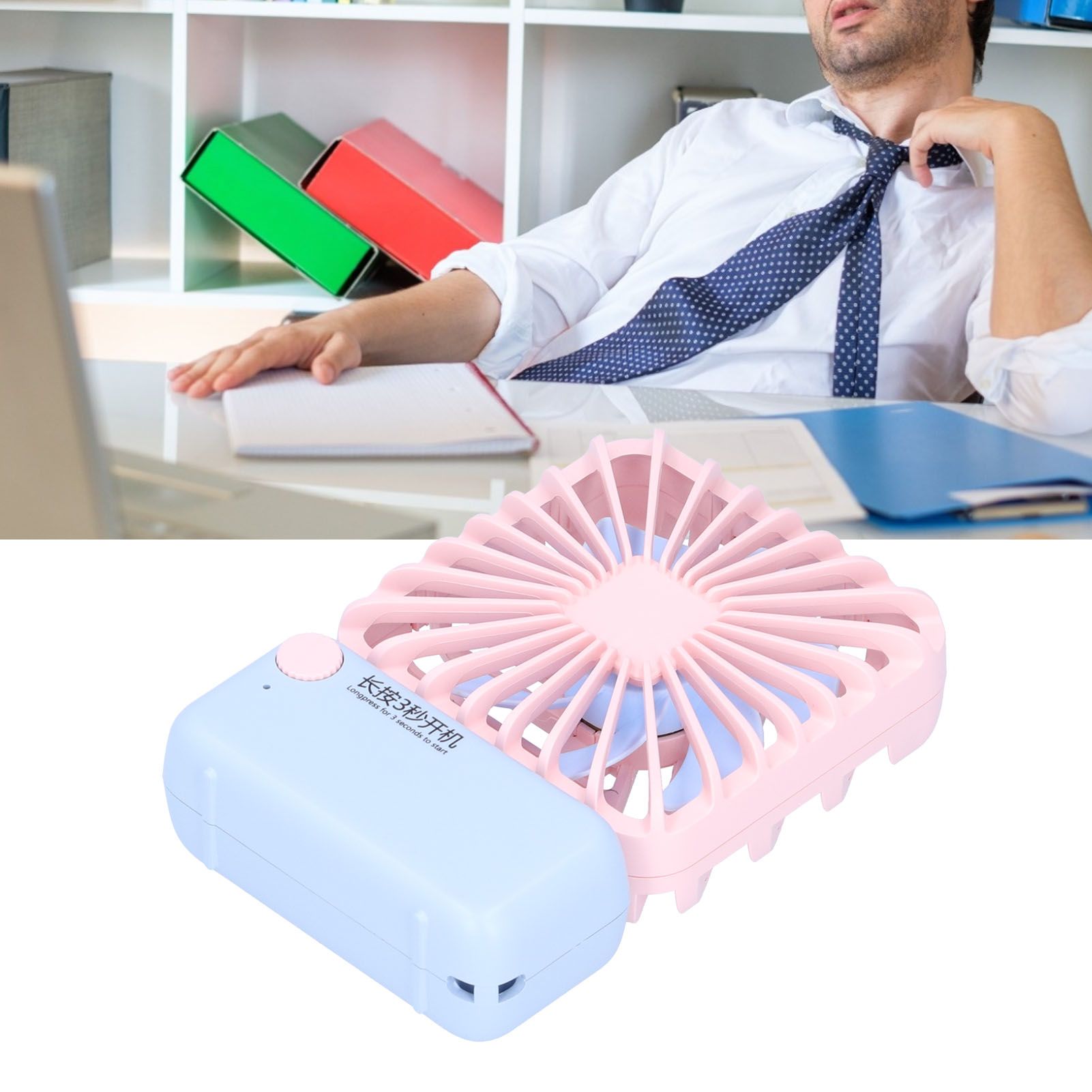 Portable Neck Fan Adjustable USB Charging Electric Fan for Home Dormitory view 12