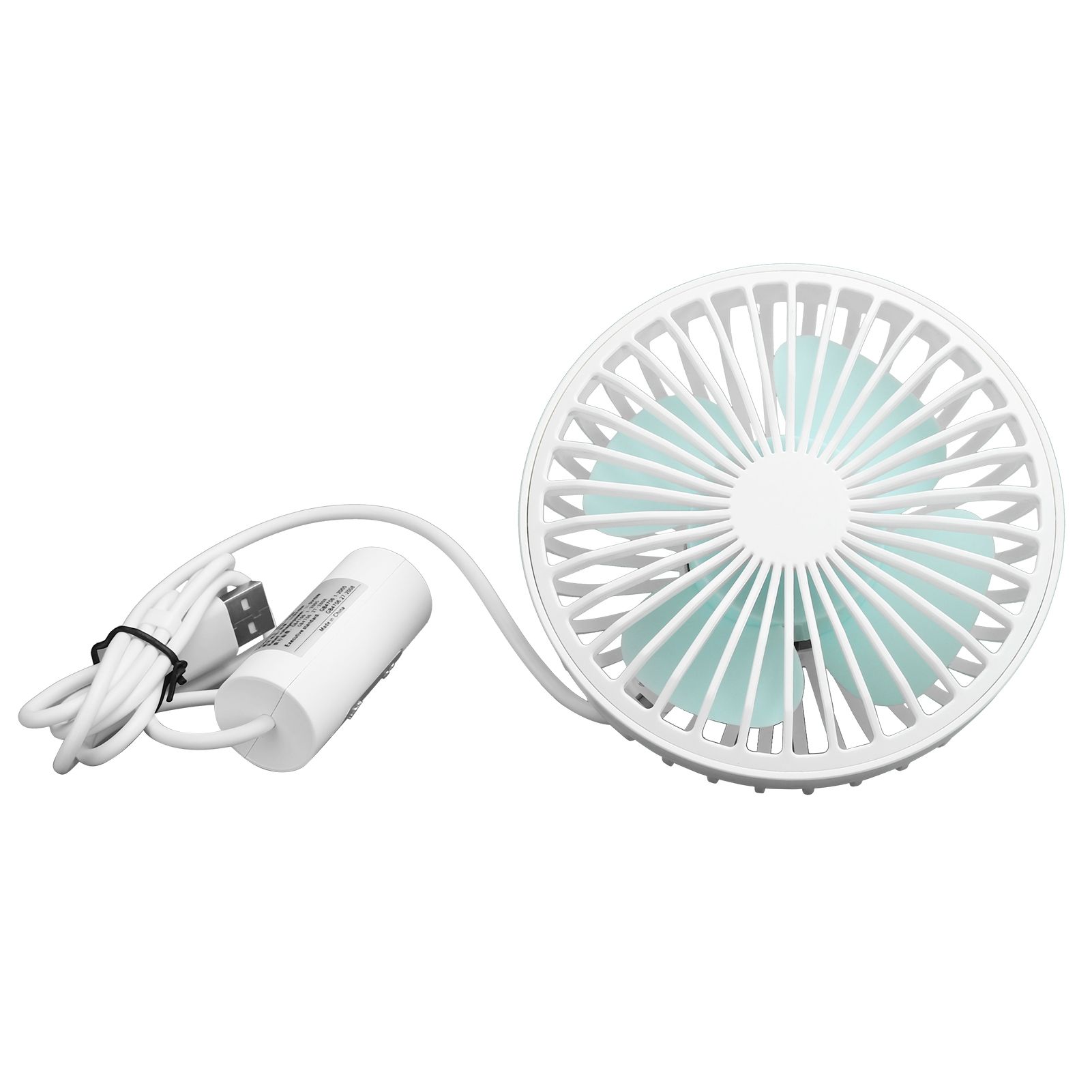 Car Cooling Fan Mini Portable USB Powered Fan with Ambient Light 3 Speed view 2