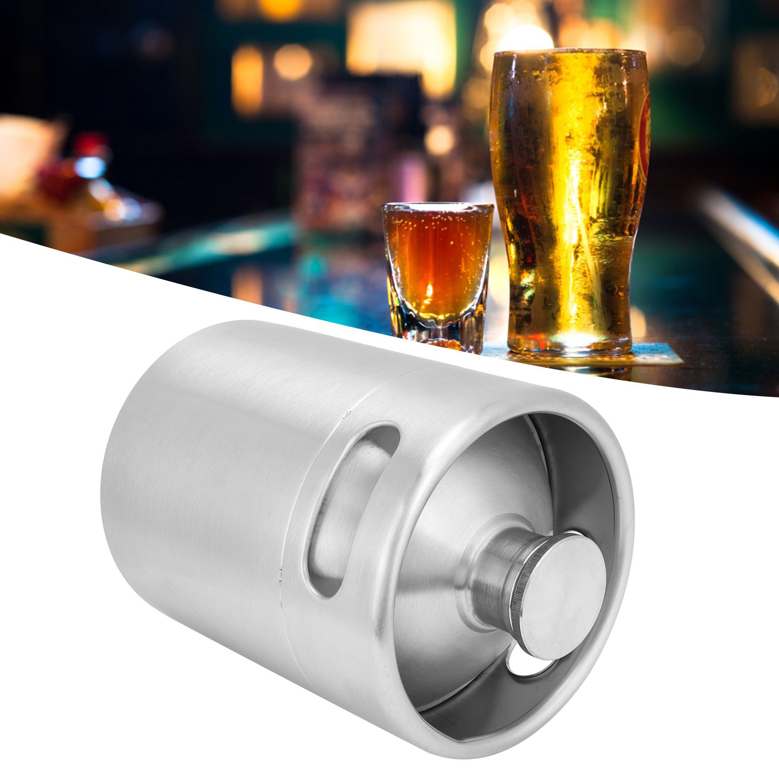 2L Beer Keg Mini Stainless Steel Beer Barrel with Spiral Lid for Home Brewing view 12