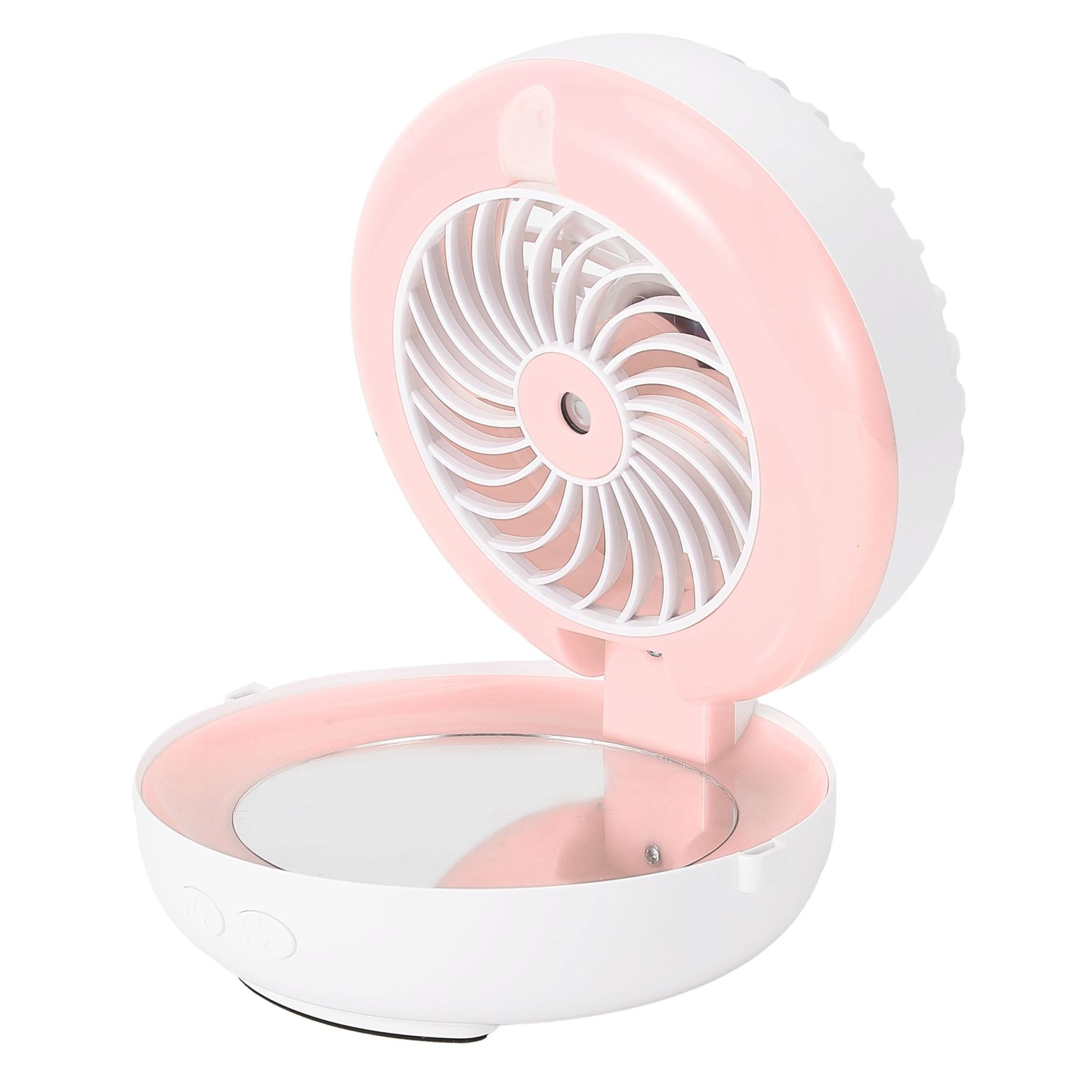 Multifunctional Folding Fan Portable USB Charging Makeup Mirror Humidifier view 4