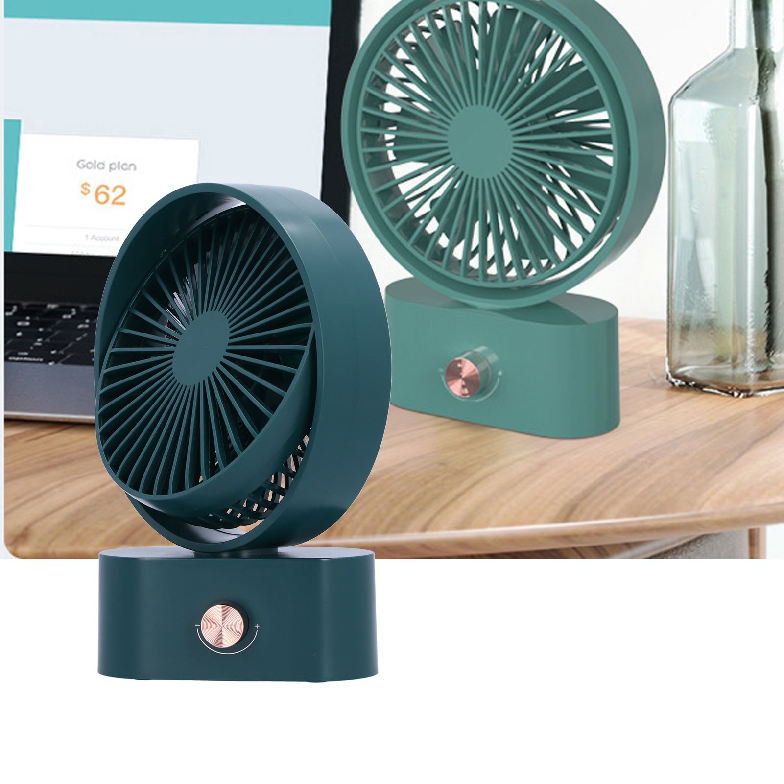 Portable Electric Fan 270° Shaking Head Desktop Fan with 10 Gears USB Charging view 12