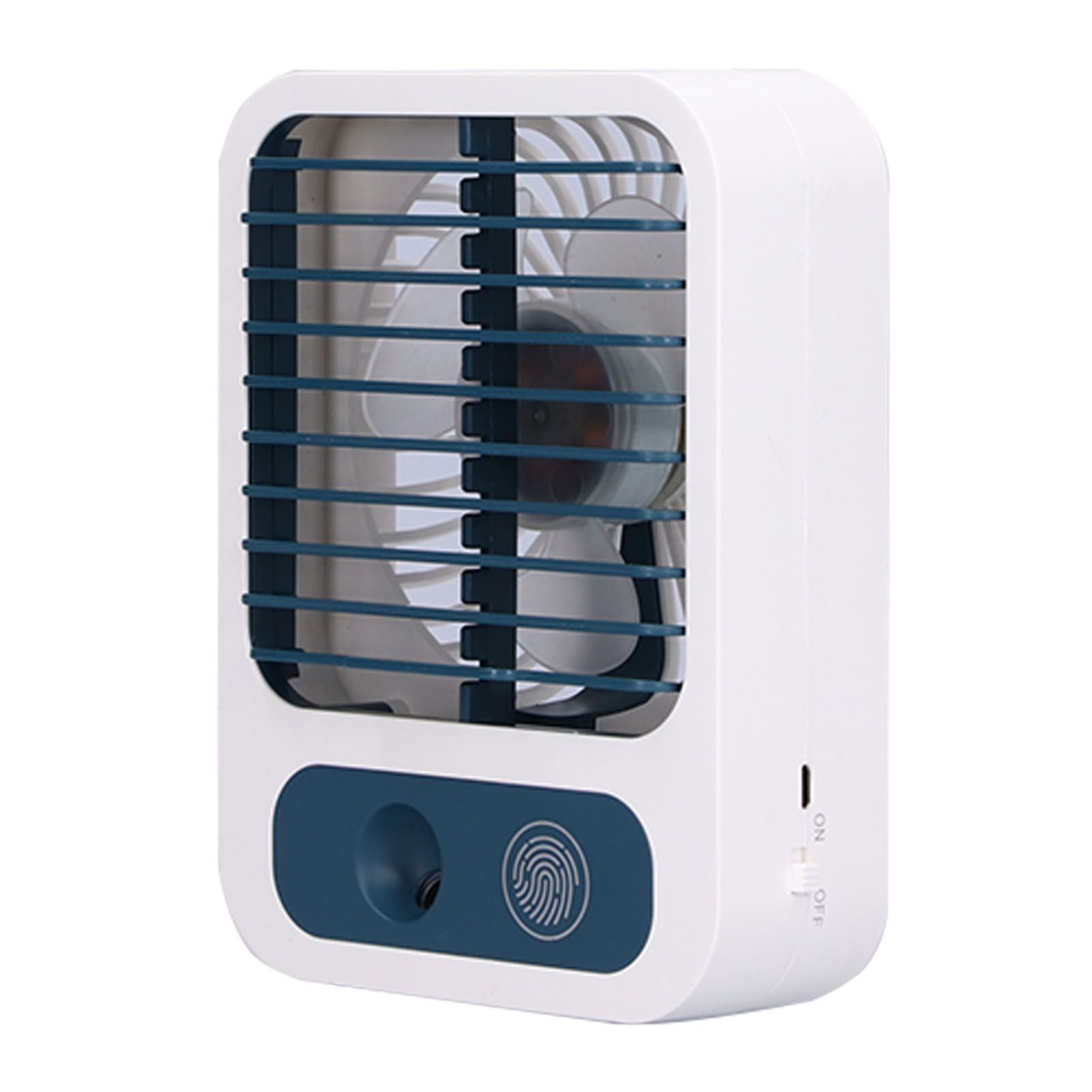 Humidifying Spray Fan Mini Portable Air Cooler Handheld USB Charging Fan White view 6