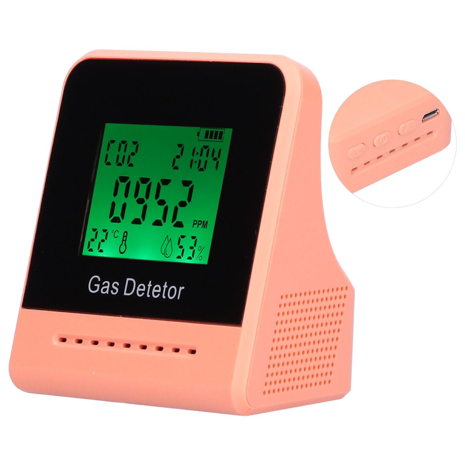 400-5000ppm Air Quality Detector CO Temperature Humidity Monitor with Clock view 6