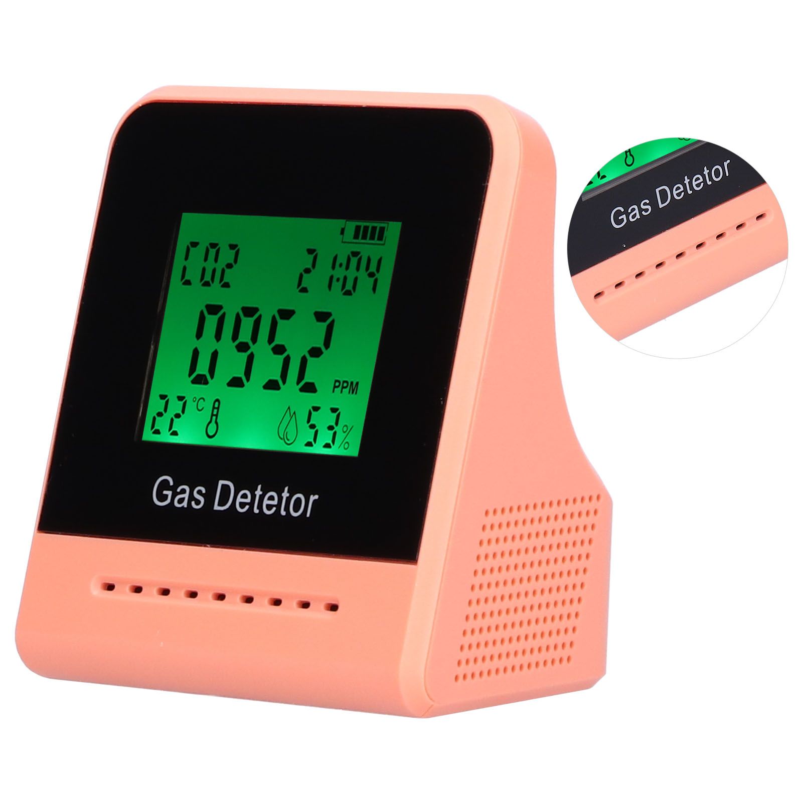 400-5000ppm Air Quality Detector CO Temperature Humidity Monitor with Clock view 7