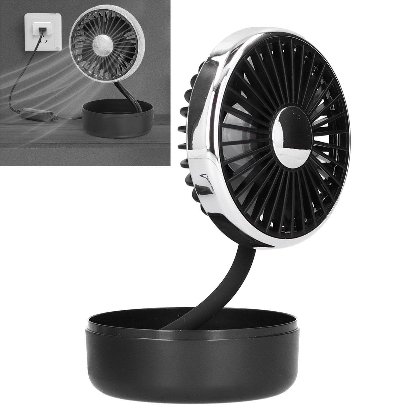 Car Fan 360° Rotatable Singlehead Electric Fan Three Speed Electric Fan with view 12