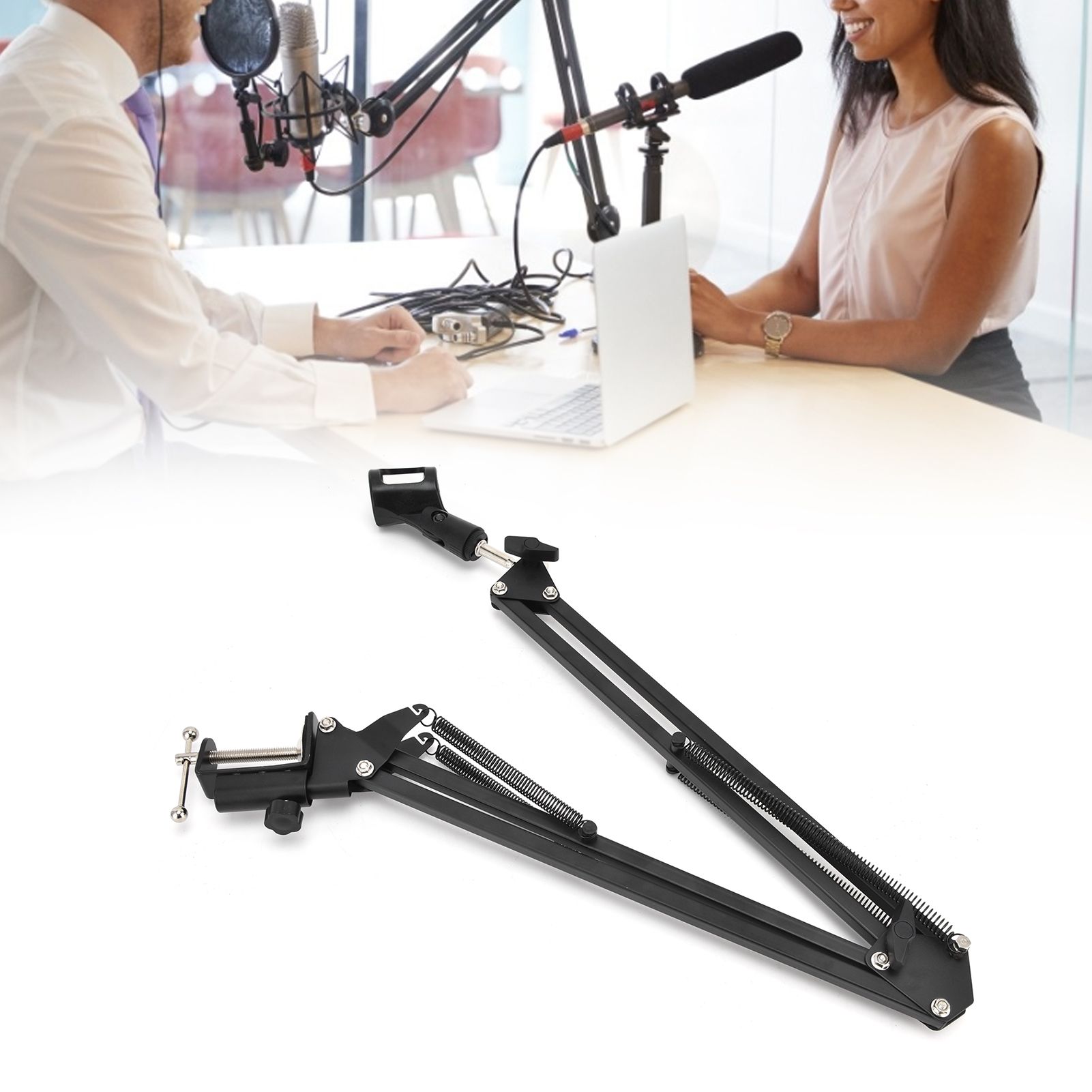 Microphone Stand Desktop Folding Telescopic Live Metal Stable Universal view 11