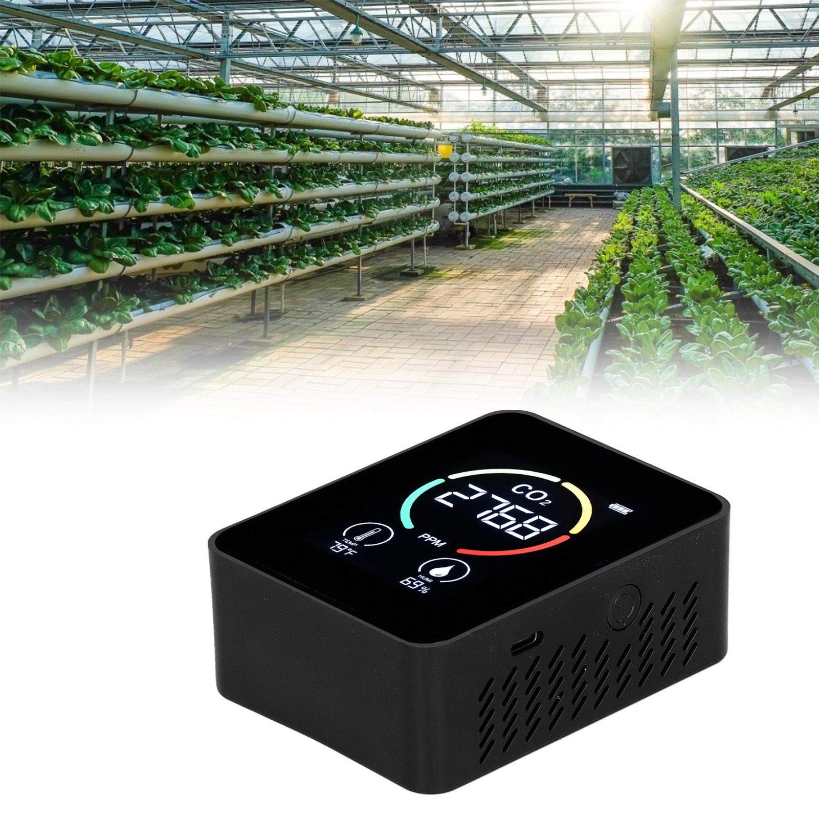 Carbon Dioxide Detector Semiconductor USB Charging LCD Temperature Humidity view 12