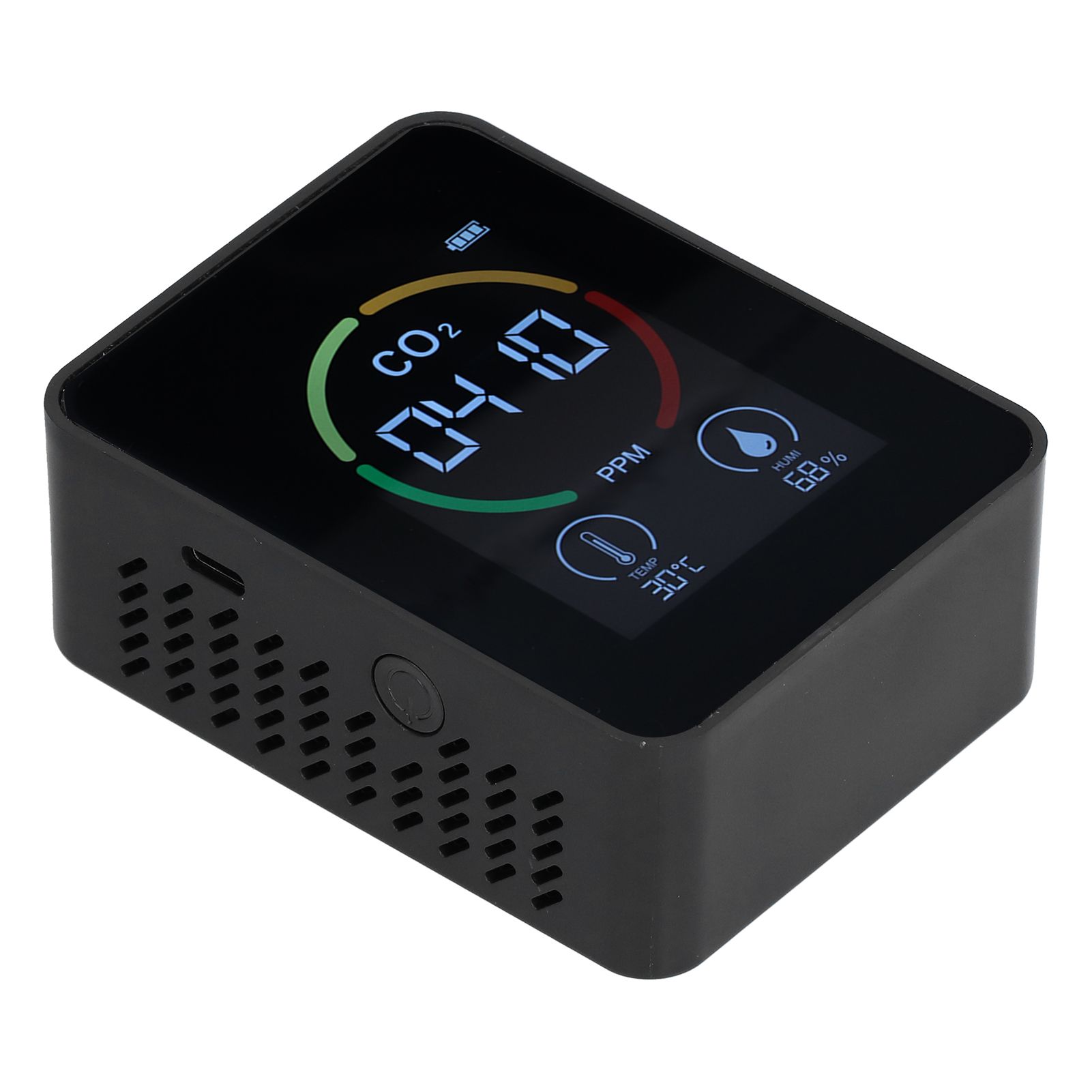 Smart Carbon Dioxide Detector USB Charging Infrared Temperature Humidity Air view 3