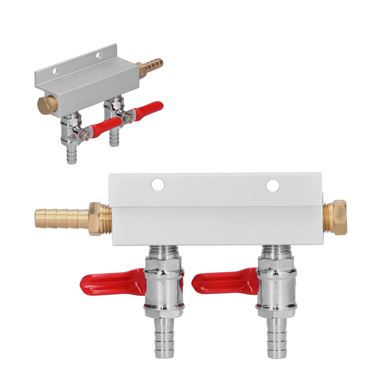 2 Way Gas Distribution CO2 Distributor Manifold With 5/16 Inch Beer Integrated view 9