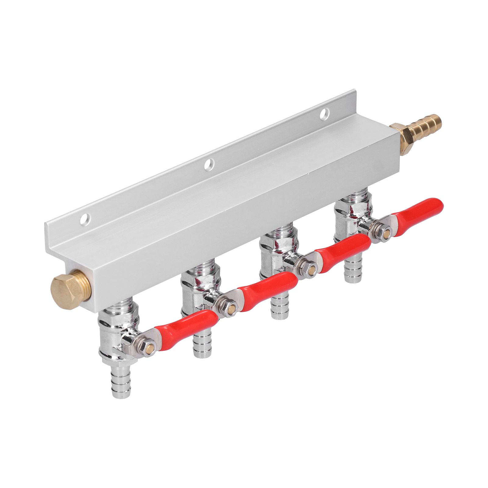 4 Way CO2 Gas Distribution Manifold with 5/16in Beer Integrated Check Valves view 3