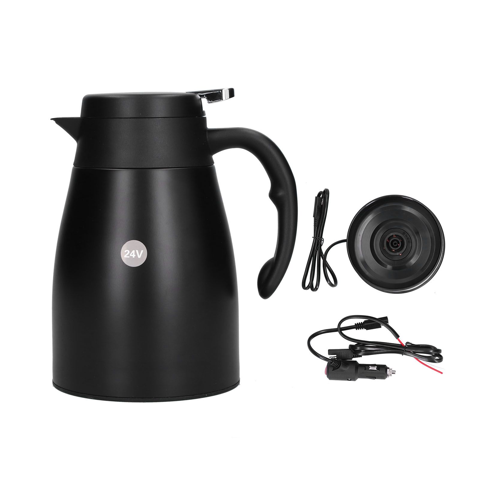 24V 1200ml Car Water Heater Pot with Base Portable Stainless Steel Electric view 2