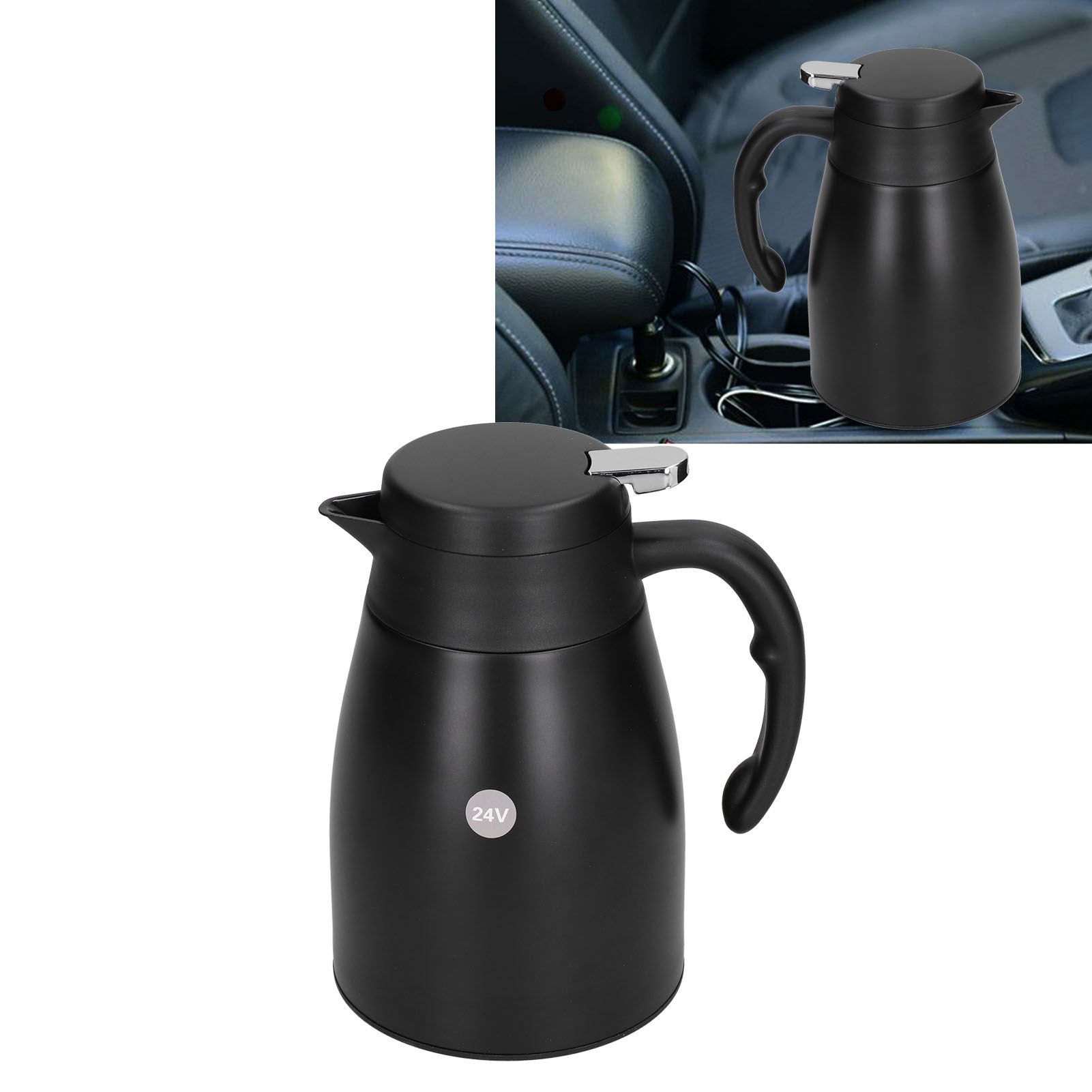 24V 1200ml Car Water Heater Pot with Base Portable Stainless Steel Electric view 11