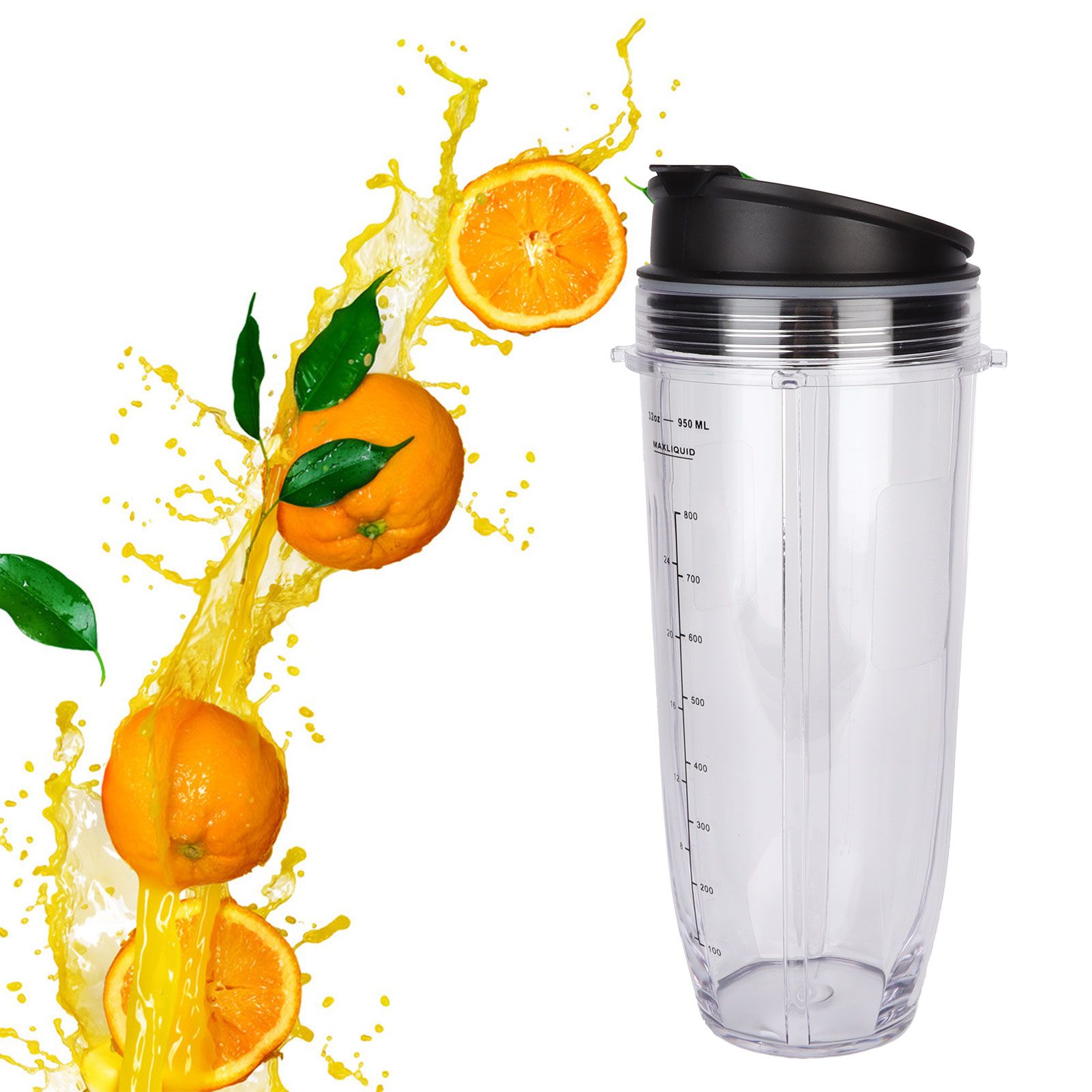 32Oz Replacement Cup with Lid Compatible for Nutri Ninja Blender Juicer view 11
