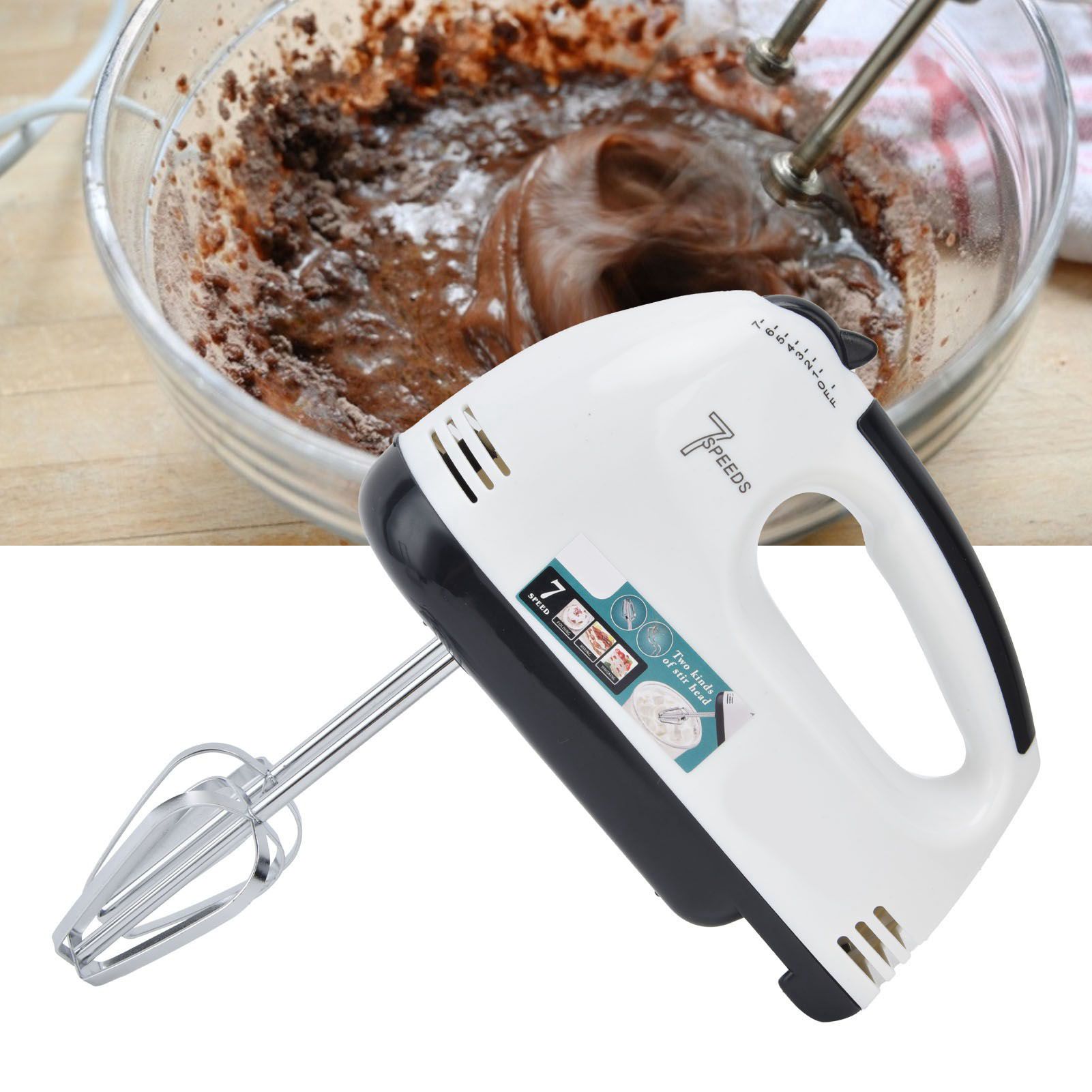 7‑Gears Electric Egg Beater Household Handheld Egg Whisk for Home Kitchen view 12