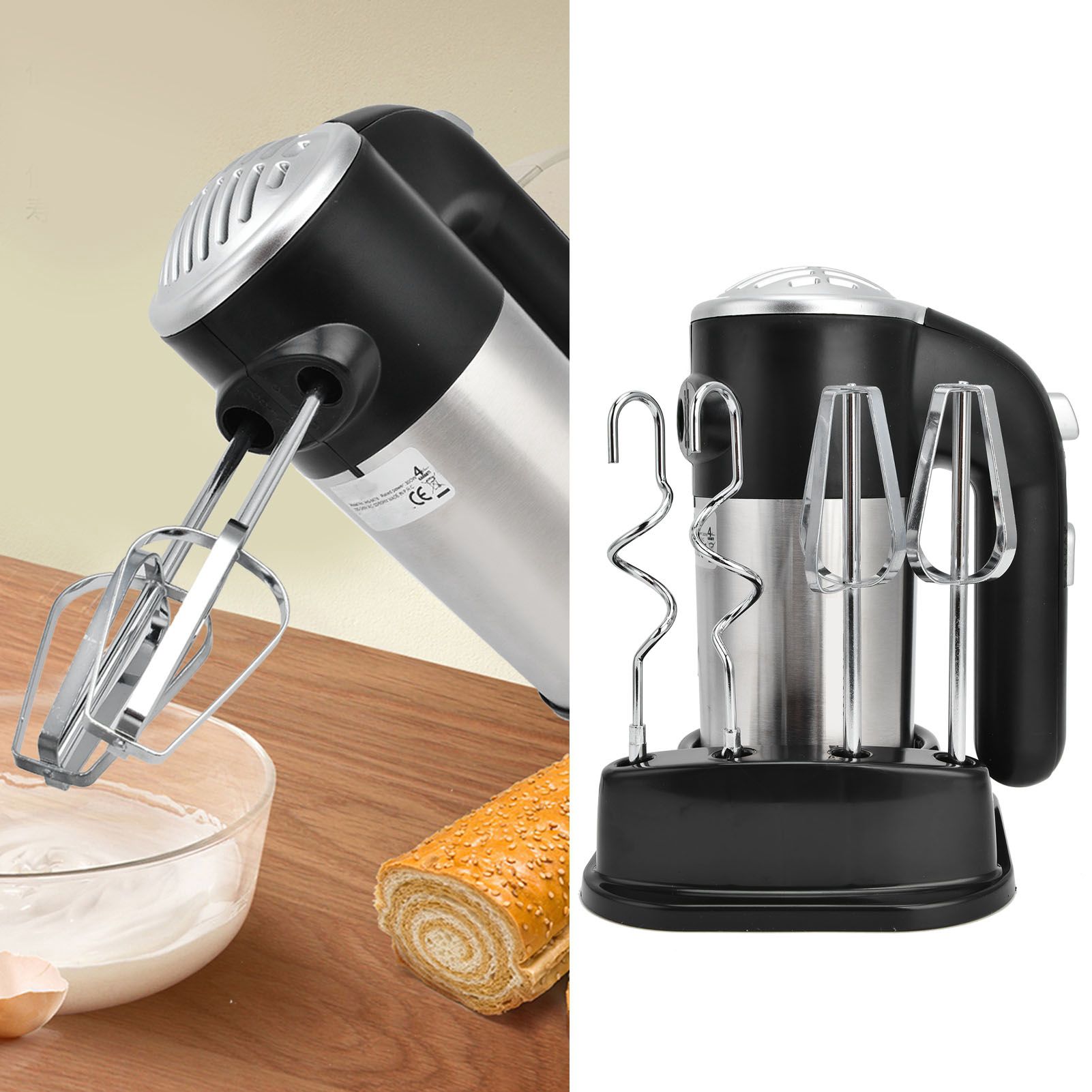 Household Handhled Electric Egg Beater Stainless Steel Milk Frother Egg Whisk view 12