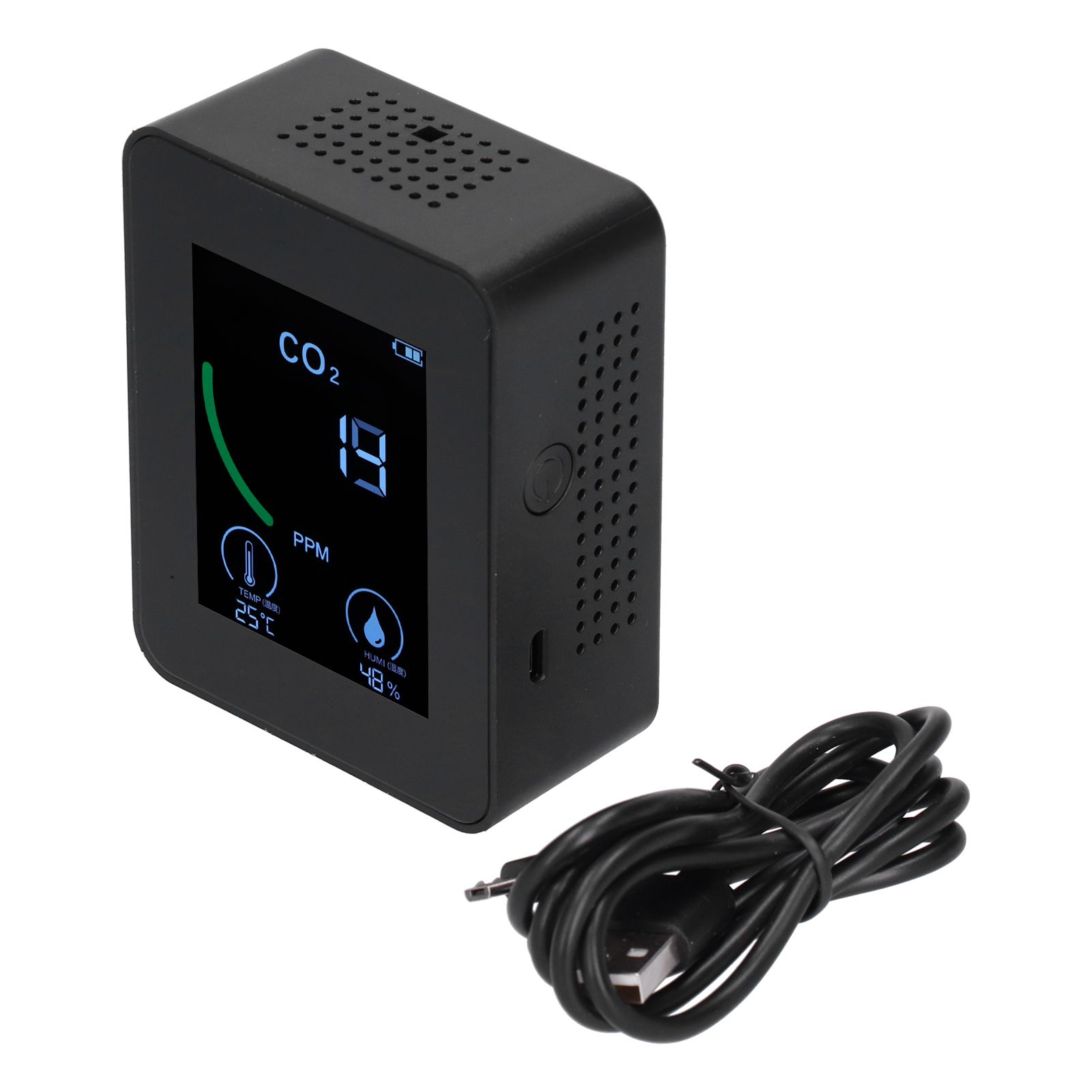 Air Quality Detector Digital USB Charging Carbon Dioxide Monitor Temperature view 2