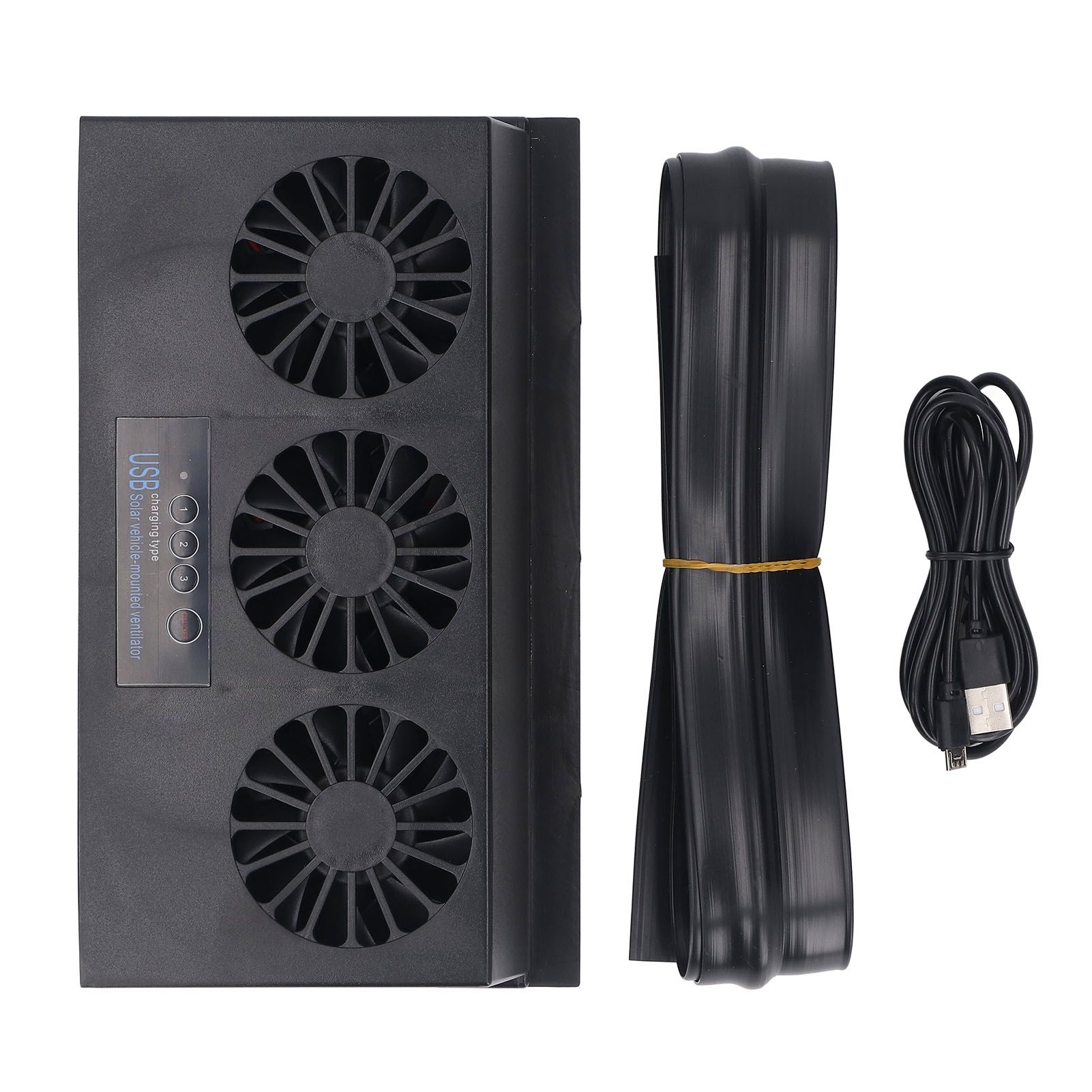 Car Solar Powered Exhaust Fan USB Charging Circulating Automobile Window Cool Fan view 3