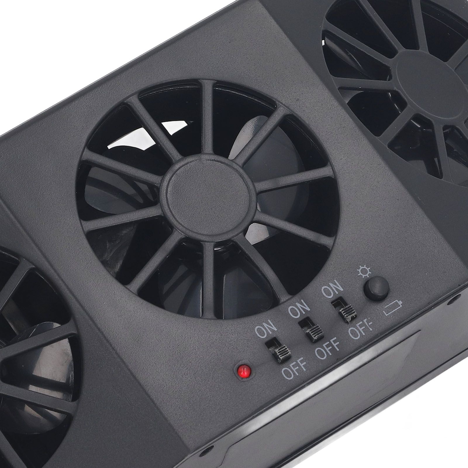 Car Exhaust Fan Solar Powered Air Circulating Fan Car Window Vent Fan for Odor view 2