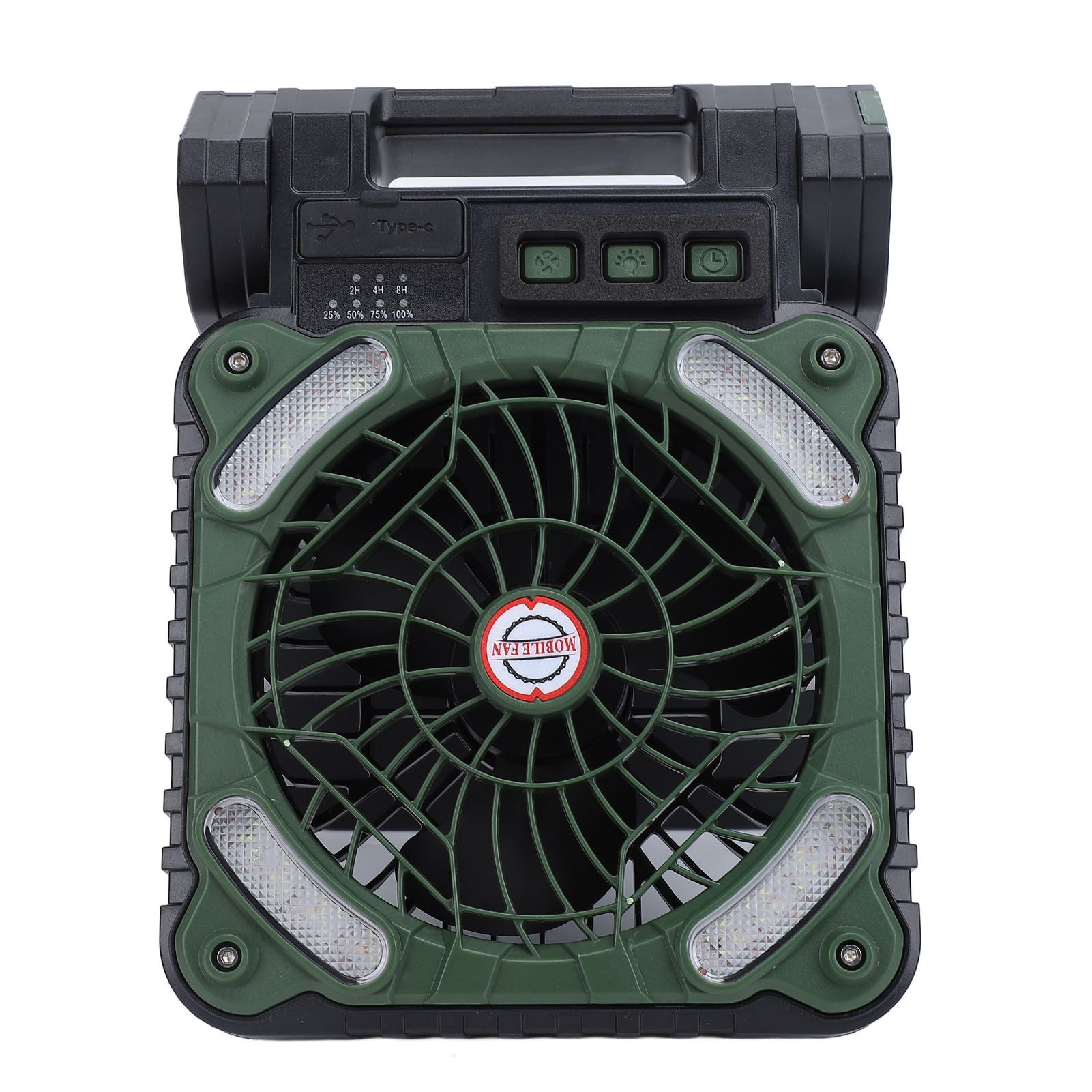 Solar Powered Camping Fan Strong Wind USB Rechargeable Battery Operated view 11