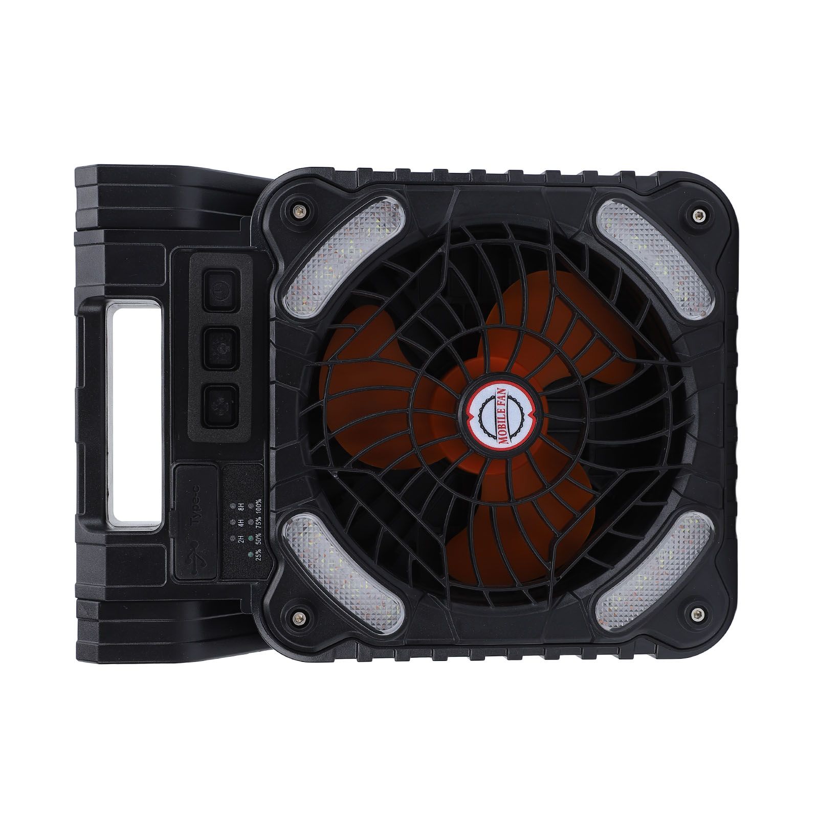 Solar Powered Camping Fan Strong Wind USB Rechargeable Battery Operated view 12