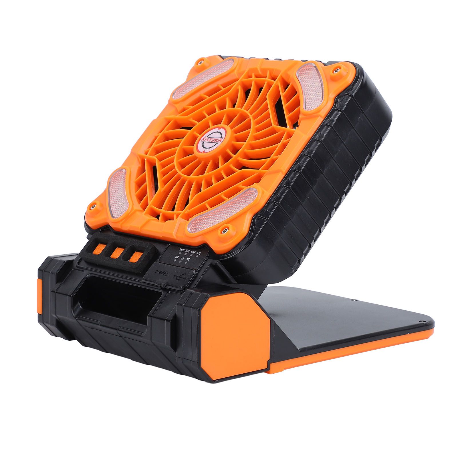 Solar Powered Camping Fan Strong Wind USB Rechargeable Battery Operated view 4