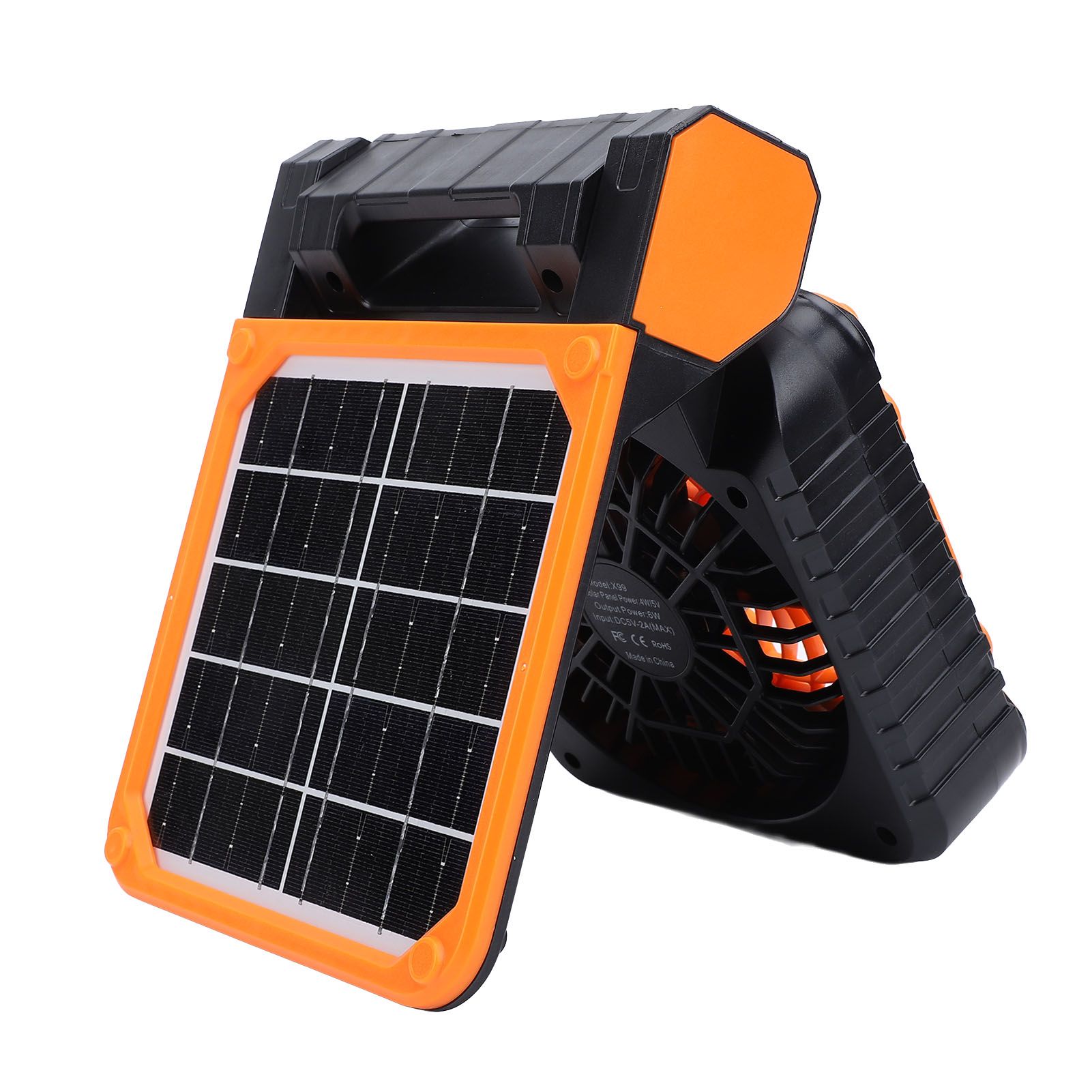Solar Powered Camping Fan Strong Wind USB Rechargeable Battery Operated view 6