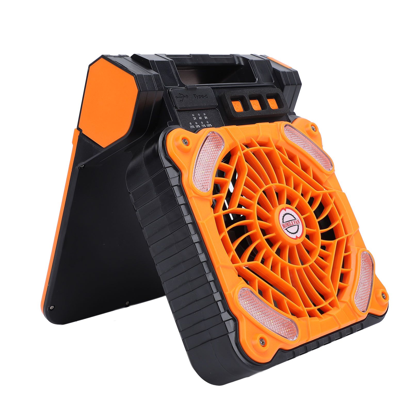 Solar Powered Camping Fan Strong Wind USB Rechargeable Battery Operated view 12